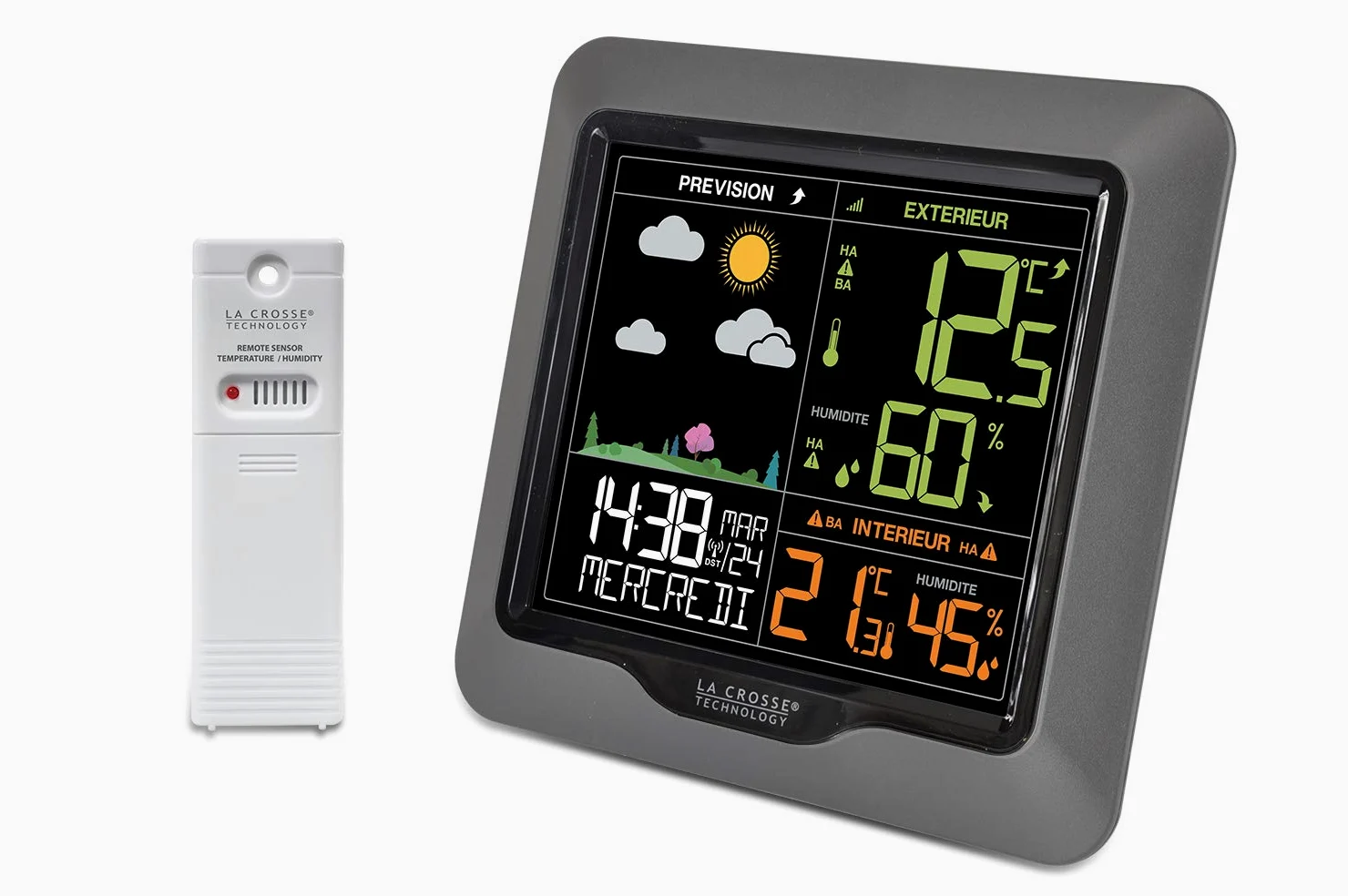 La Crosse Technology - WS6822 Station Météo avec écran LCD coloré - Silver