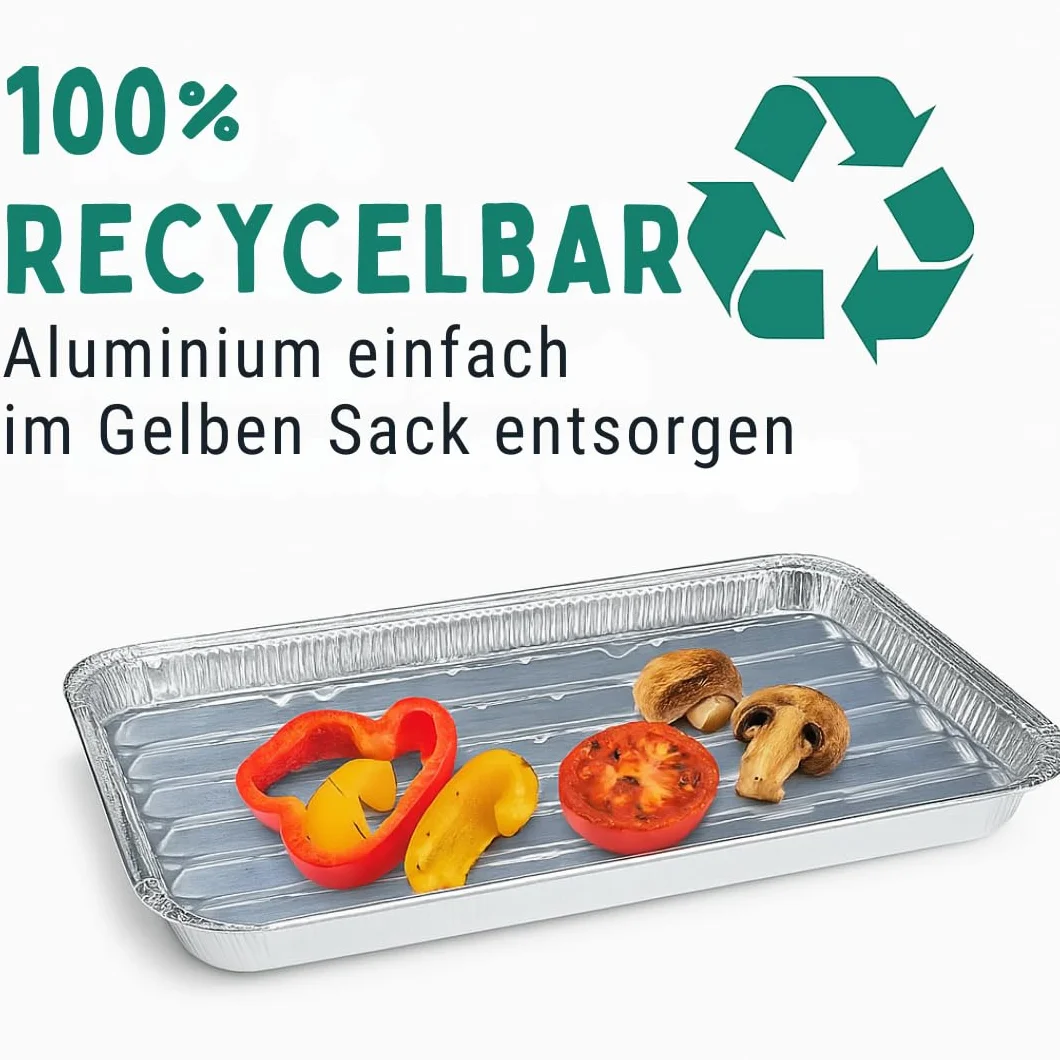 Barquettes aluminium 34x22 cm Lot de 100 - Grillschalen jetables pour barbecue four grill