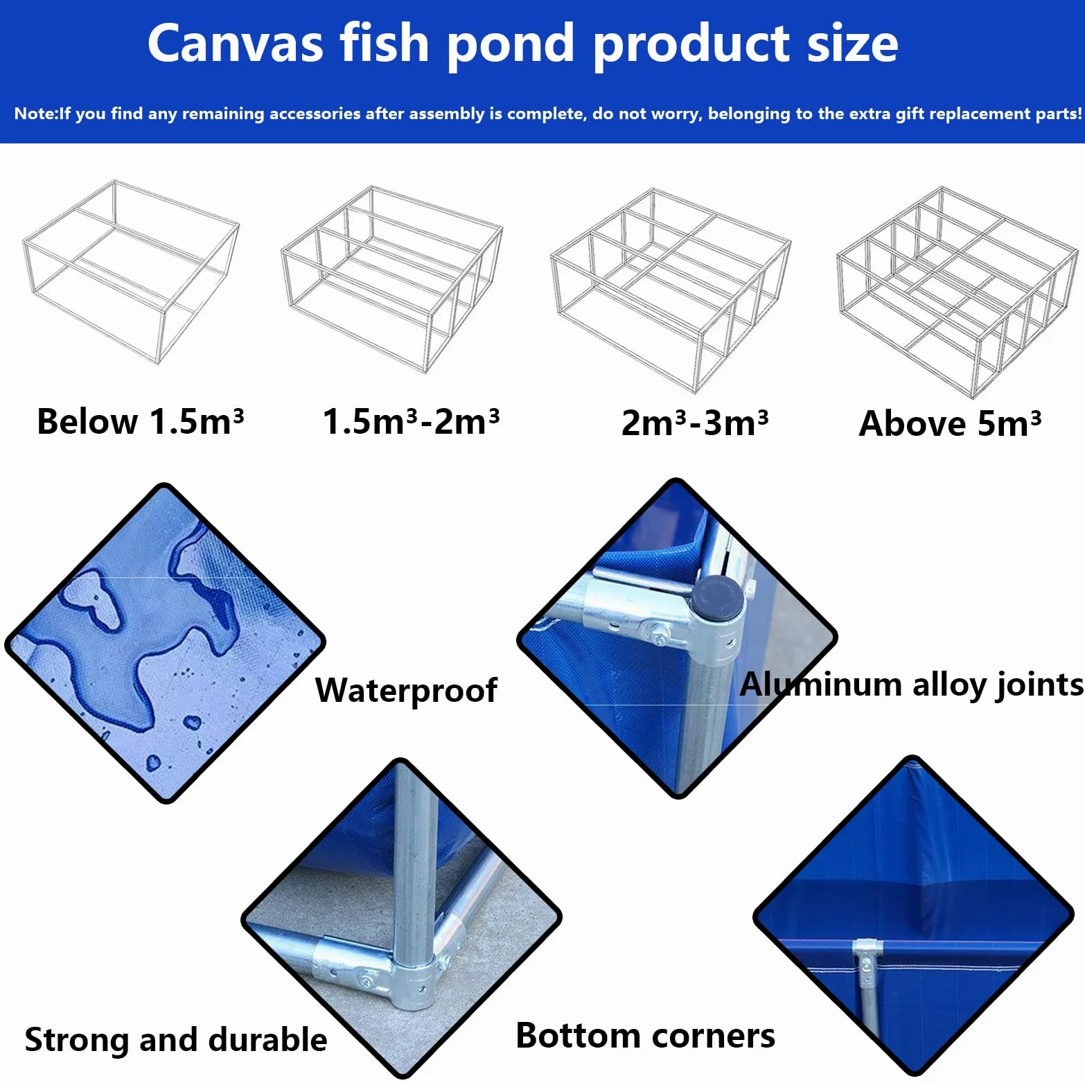 Bassin Poisson Exterieur Jardin,Cadre de Piscine pour Poissons temporaires,Grande Piscine D'aquaculture, Piscine pour Poisson avec Le Drain，pour Aquarium, réservoir de Stockage