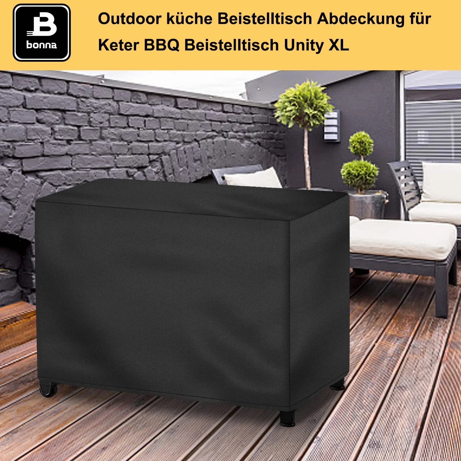 Keter BBQ Unity XL 500D Housse de Table d'appoint imperméable Coupe-Vent résistante au vieillissement