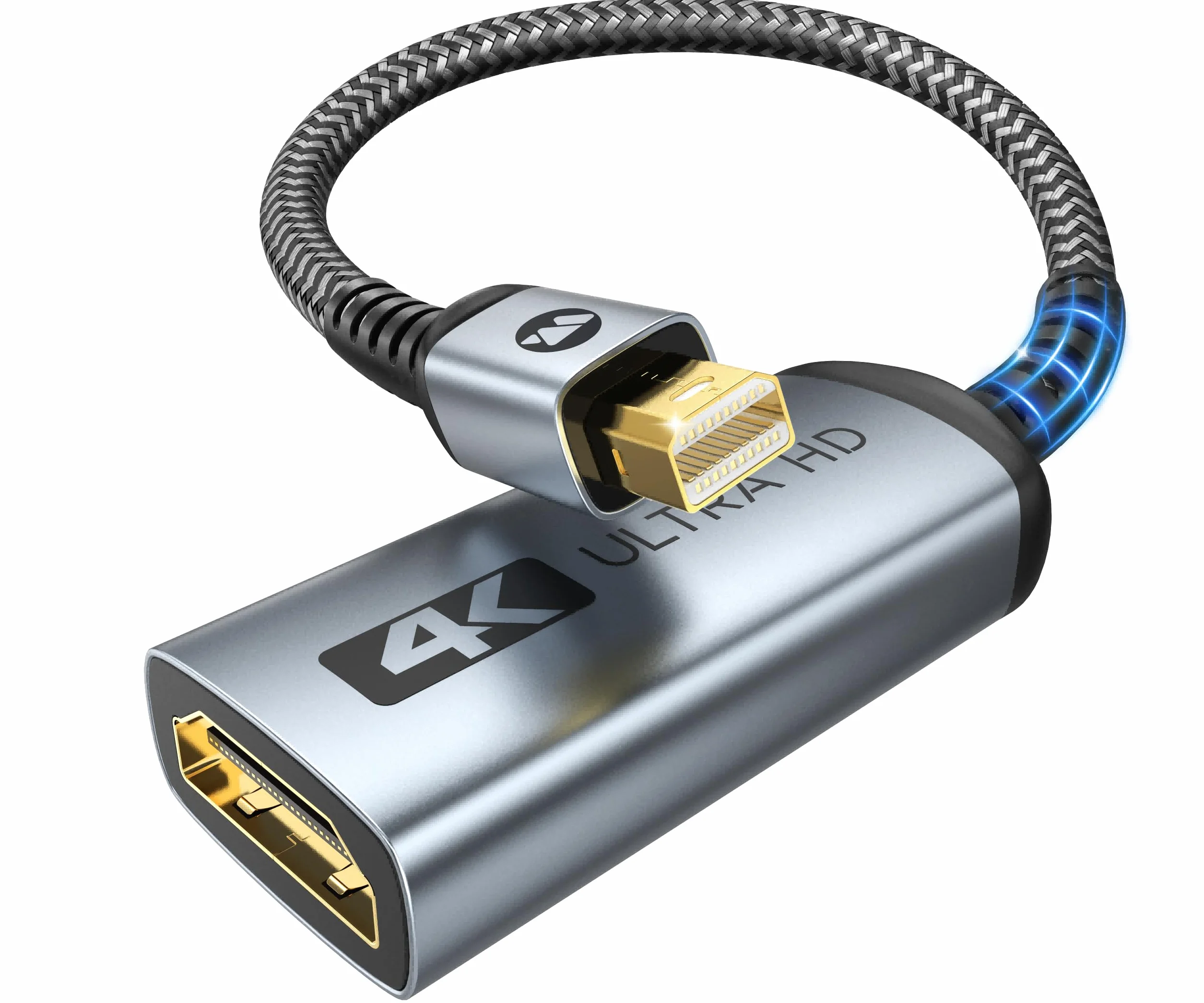 WARRKY 4K Adaptateur Mini DisplayPort vers HDMI, UHD 60Hz 1080P 120Hz Thunderbolt Compatible MacBook Air Pro Mac Mini iMac Surface Pro