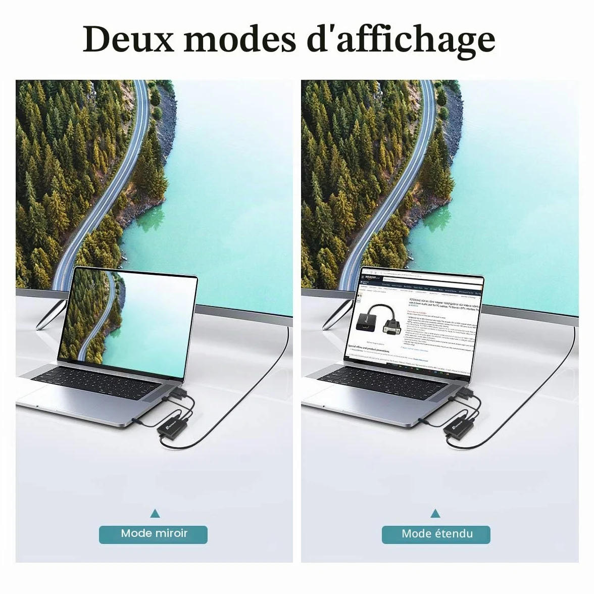 Adaptateur Convertisseur VGA vers HDMI 1080P 60Hz Mâle Femelle Audio 3,5mm