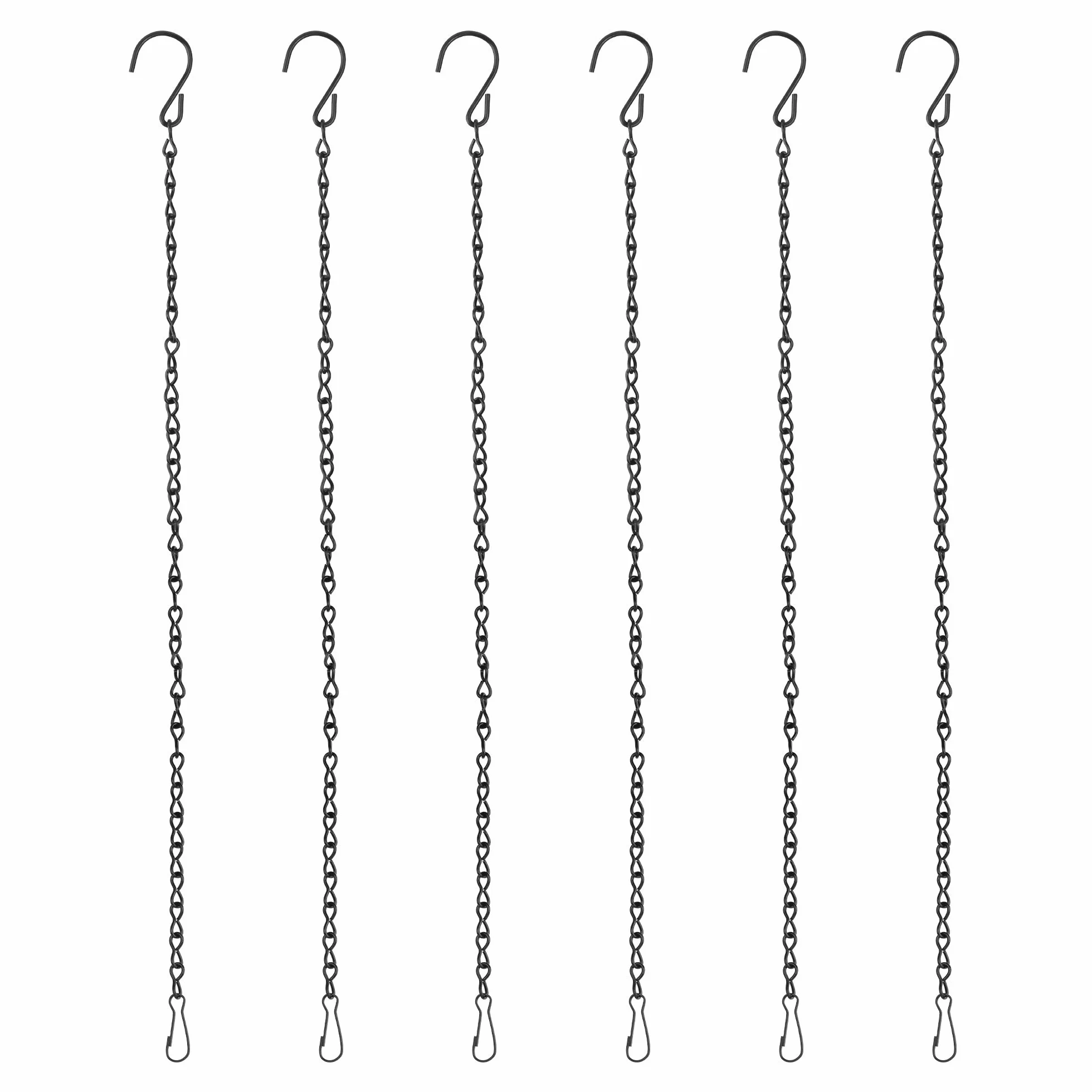 Chaîne de Suspension 50 cm 6 Ensembles, Chaîne en Métal pour Plantes, Suspension Plante Macramé Décoration Jardin (Noir)