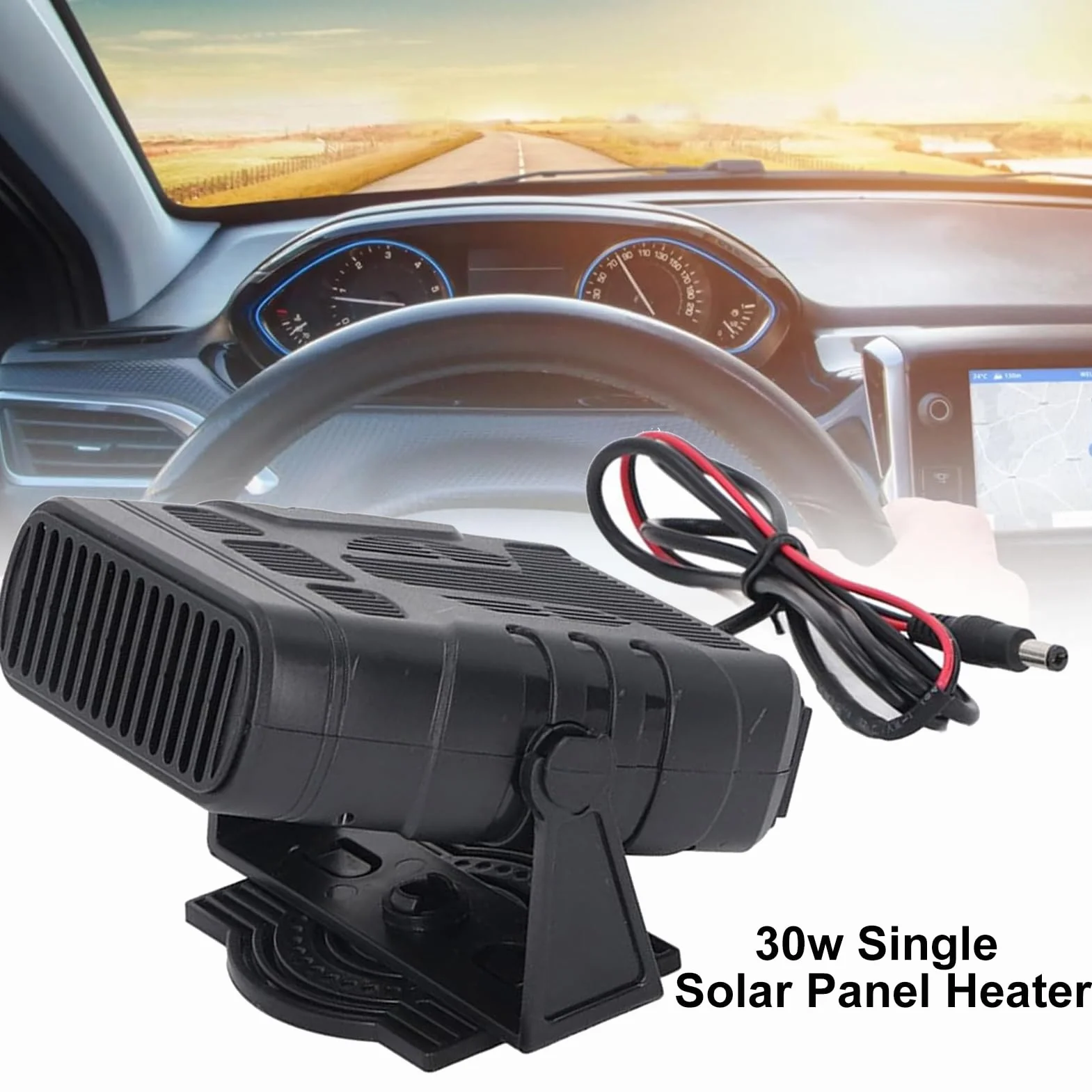 Kit de chauffage de serre solaire 30W avec chargeur de véhicule, chauffage de voiture portable, désembueur