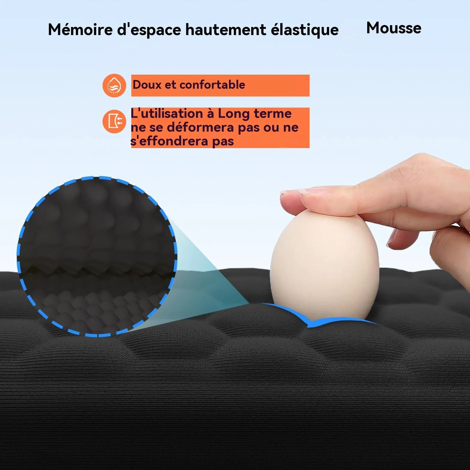 Tapis Souris Ergonomique Repose-Poignet avec Éponge Mémoire et Base Antidérapant pour Jeux et Bureau