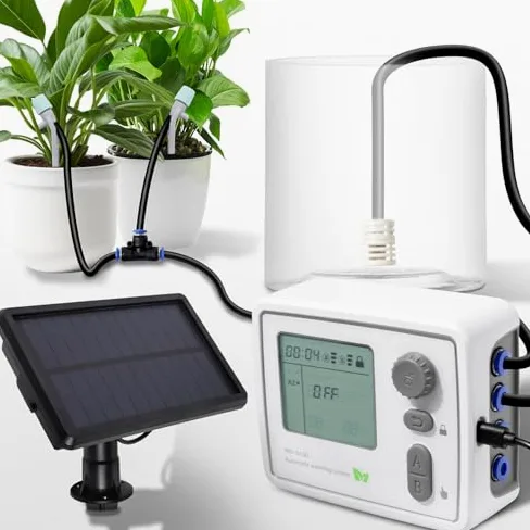 banapoy Kit D'irrigation Solaire Goutte à Goutte, Système D'arrosage Automatique Intelligent avec 2 Pompes 20Pots, Dispositif D'arrosage Balcon Intérieur Jardin Bureau Vacances