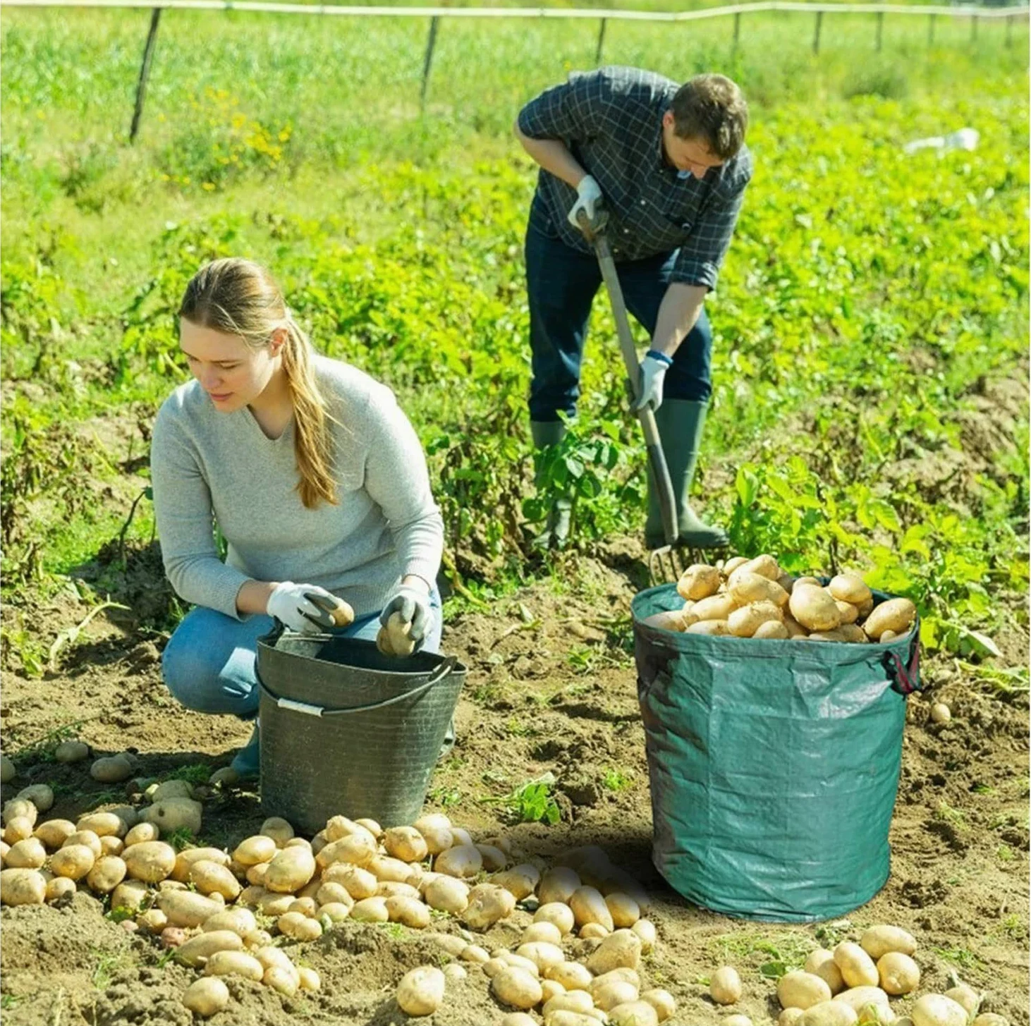 Sacs à Déchets de Jardin 1 pièces Sac de Jardin Réutilisable étanche Heavy Duty Grande Sacs avec Poignées Sacs à Feuilles Autoportante et Pliable 120L/272L/300L/400L/500L