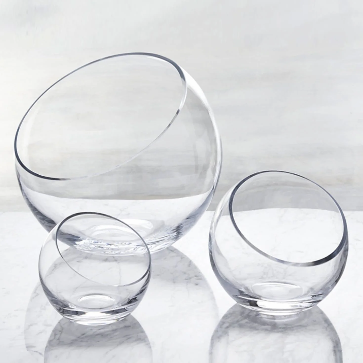 Aquarium botanique en verre biseauté transparent rond 22.8cm