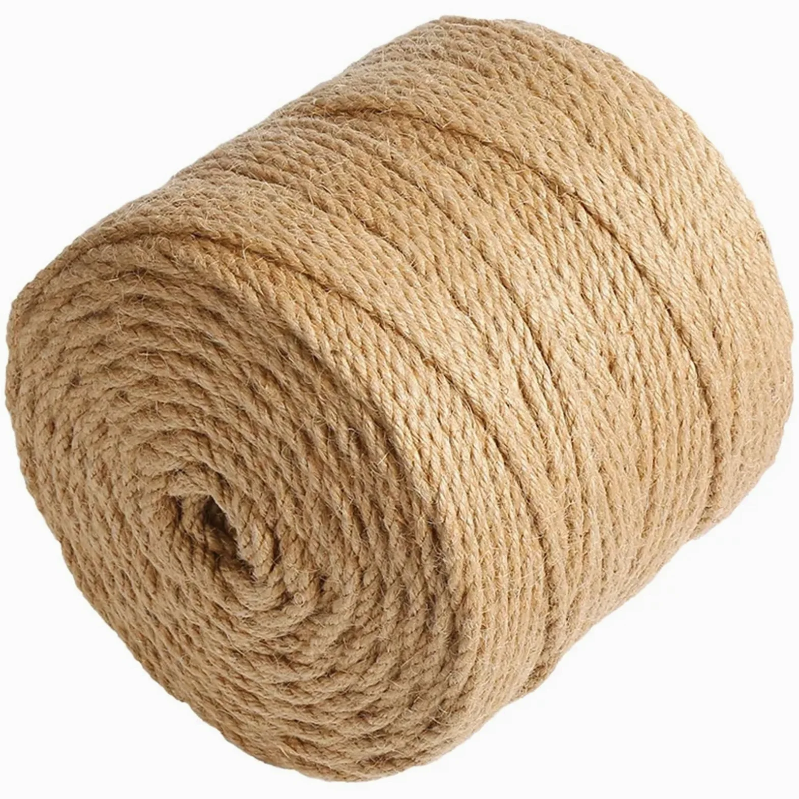 Ficelle De Jardin Corde de Jute en macramé, 50/100M, for Bricolage, Couture, Textile Maison, Chaise Bureau, Reliure Jambes, Plante Suspendue, Fabrication Pot Fleur(100M,4mm)