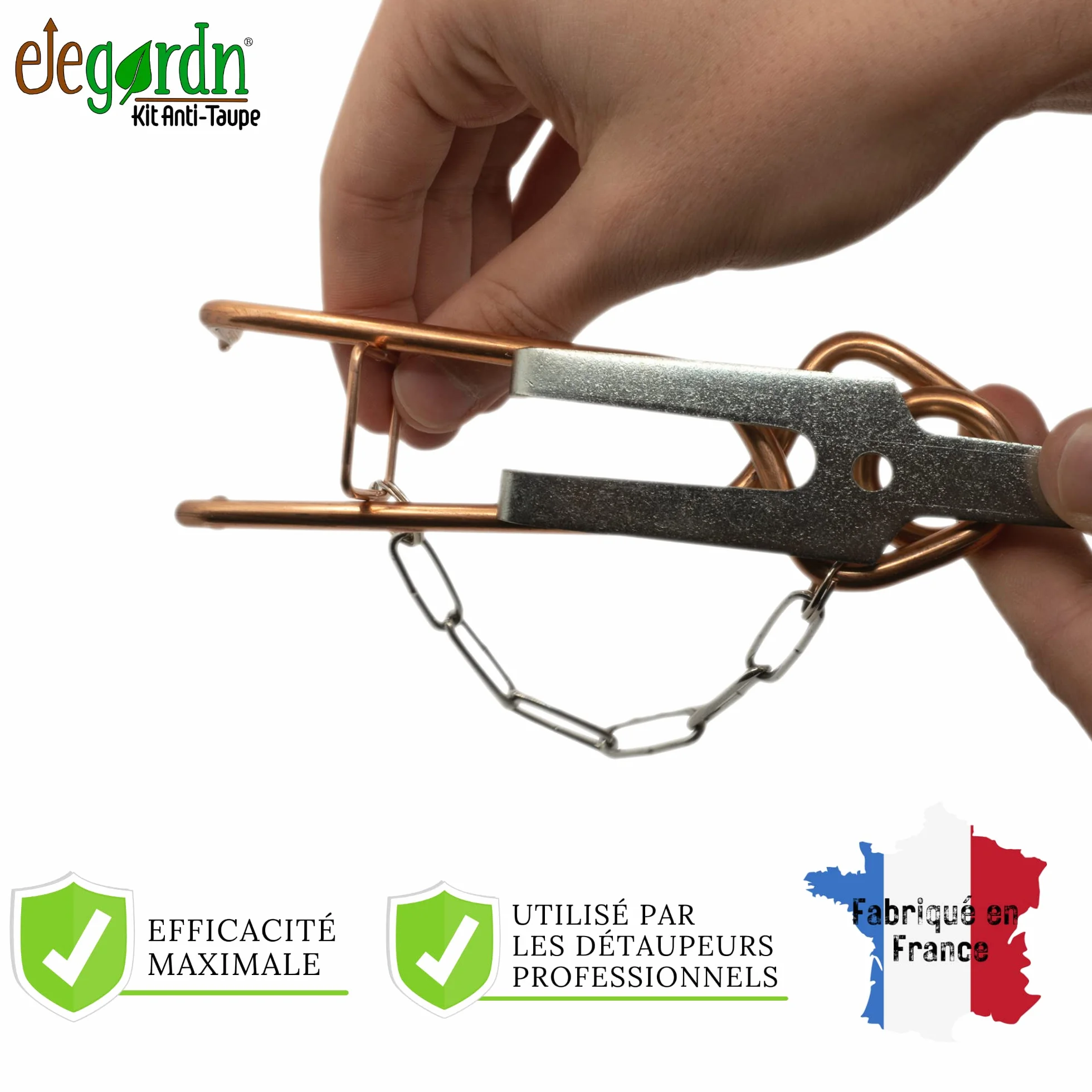 Elegardn Kit Complet 4 Pièges à Taupe Rats Taupiers Campagnol Type Putange Rigide Fabriqué en France