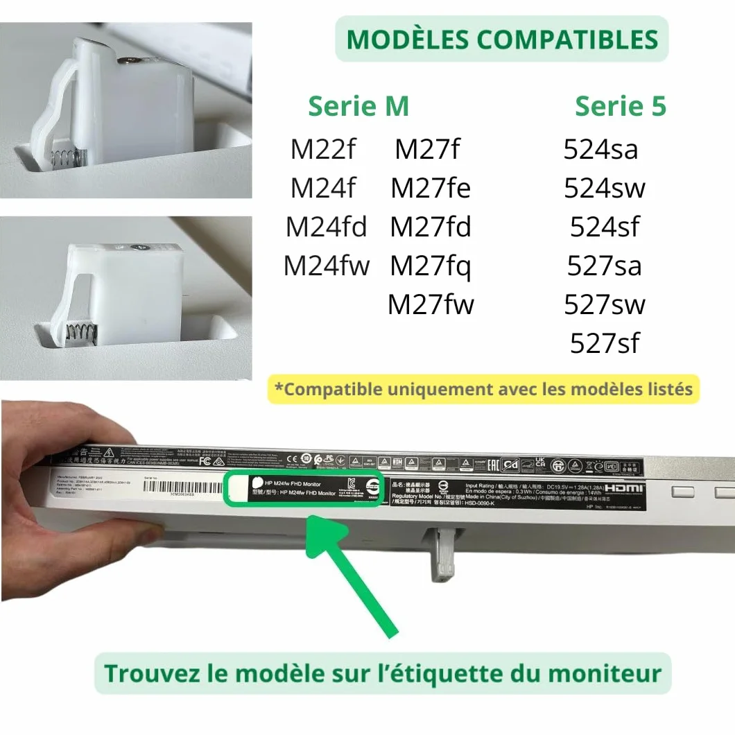 Adaptateur VESA pour moniteurs HP Série M et Série 5 – Support de Moniteur