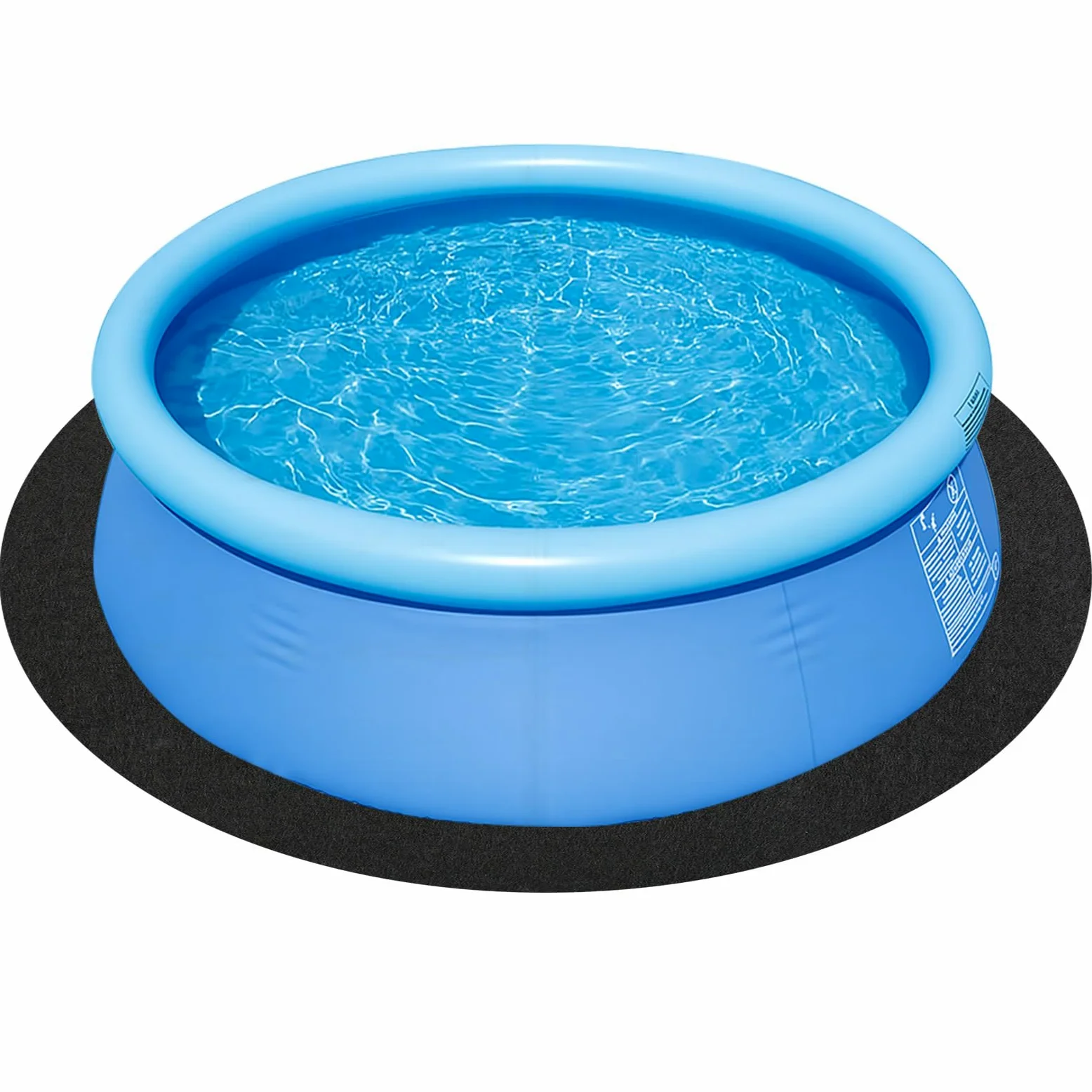 Bâche de sol de piscine ronde de 4,6 m, tapis de protection de sol pour jacuzzi, sûr et antidérapant pour les activités de plein air d'été