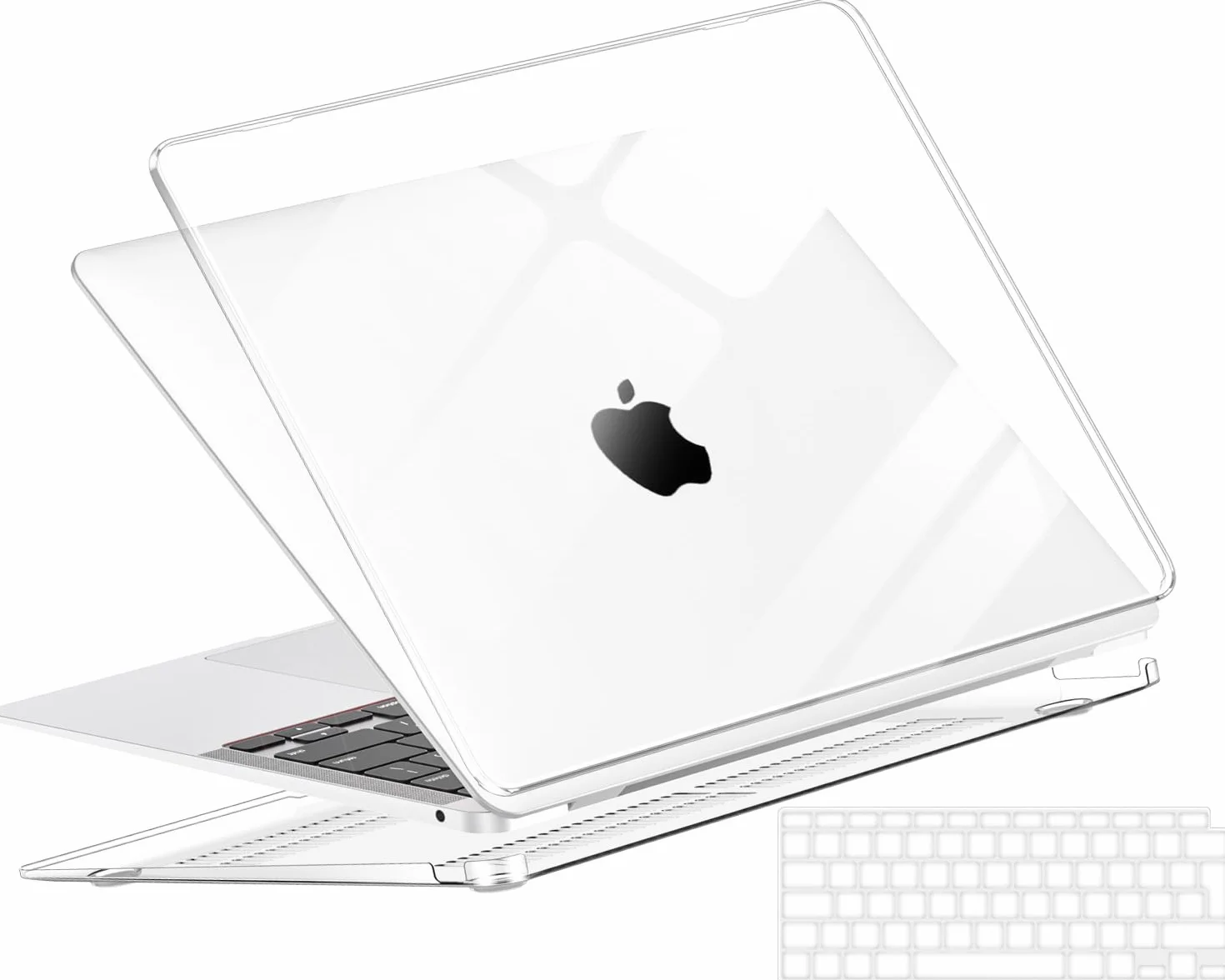 Coque Compatible MacBook Air 13 M1 2021-2018 A2337 A2179 A1932, Plastique Etui Rigide Cristal + Couverture de Clavier TPU