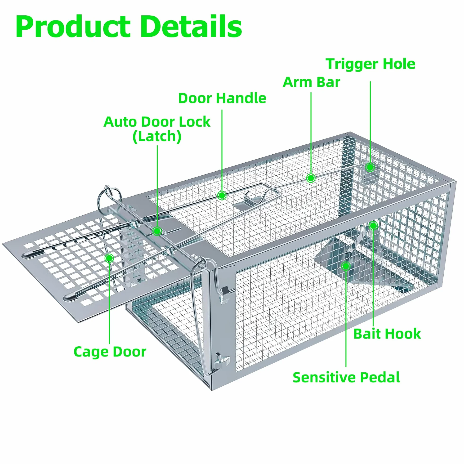 Piège à Rat 2 Pièces XL Cage Attrape Souris sans Tuer 27 x 14 x 12 cm Réutilisable