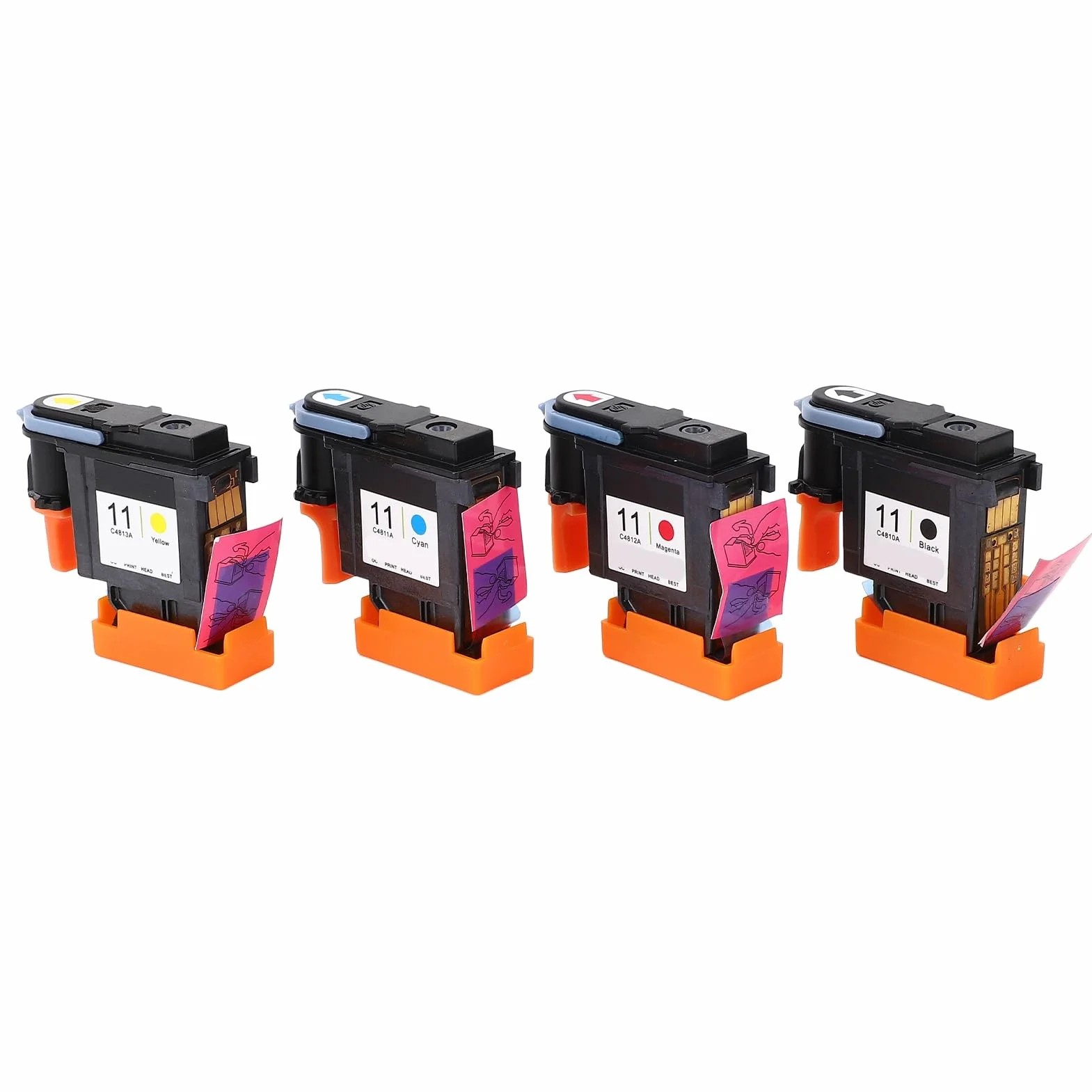 Designjet 11 Magenta Noir Cyan Jaune Têtes d'Impression Rechange Lot de 4
