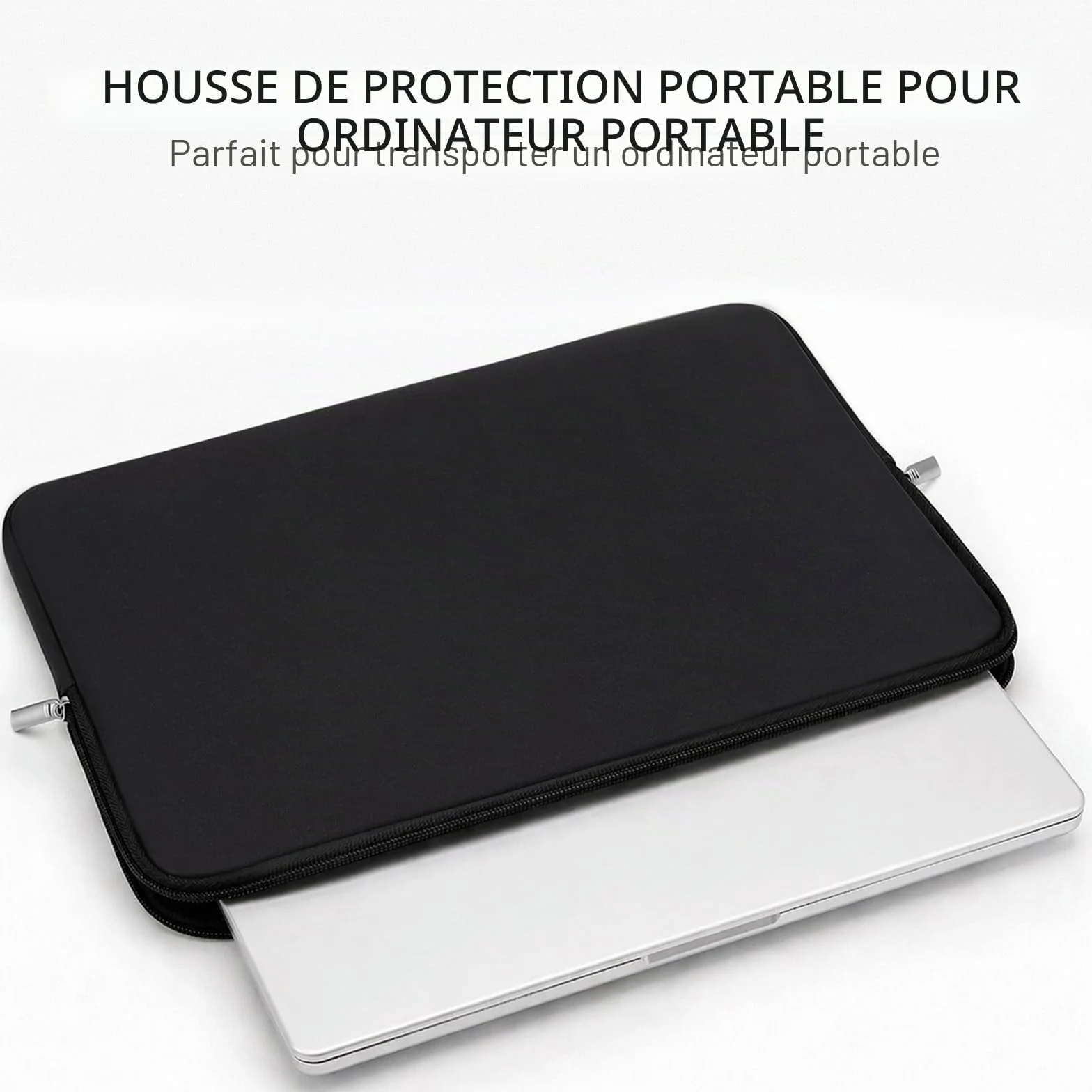 RAINYEAR Housse de Protection Ordinateur Portable 14 Pouces Compatible MacBook Air 15 Pouces M2 M3 M4 M5 Noir