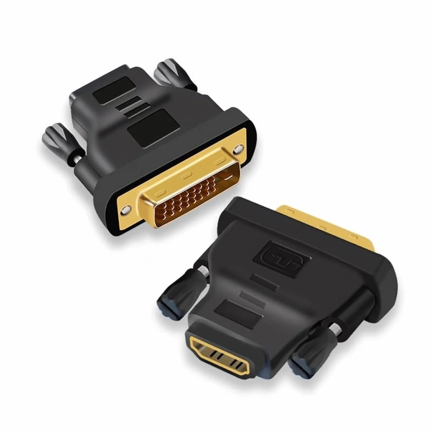 MMOBIEL Adaptateur HDMI vers DVI Bidirectionnel DVI-D Mâle Dual Link vers HDMI Femelle 1080p Full HD 60Hz Connecteur Or