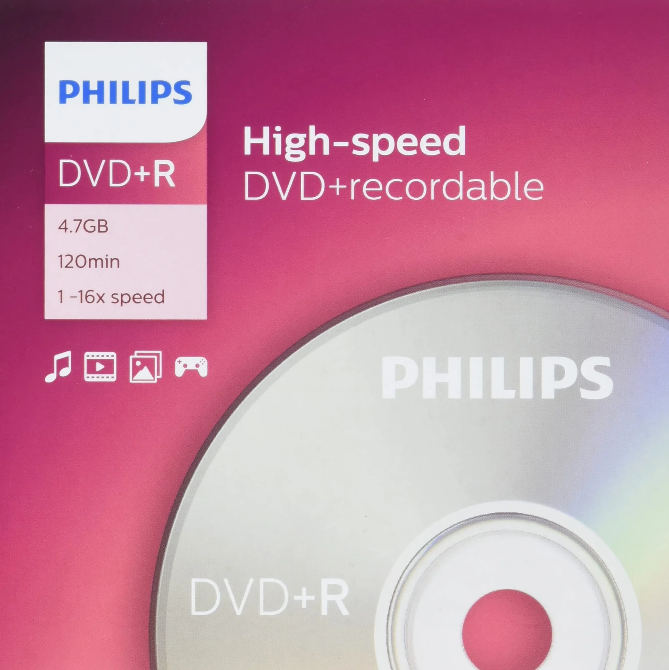 Philips DR4S6J10C 4,7 GB 120 Min 16x DVD+R DVD+RW Vierges