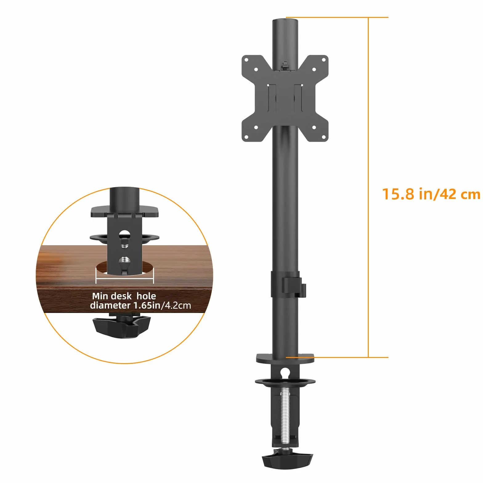 Pholiten Support de Moniteur 13-32" 10 kg VESA 75x100 mm Réglable Inclinable Pivotant