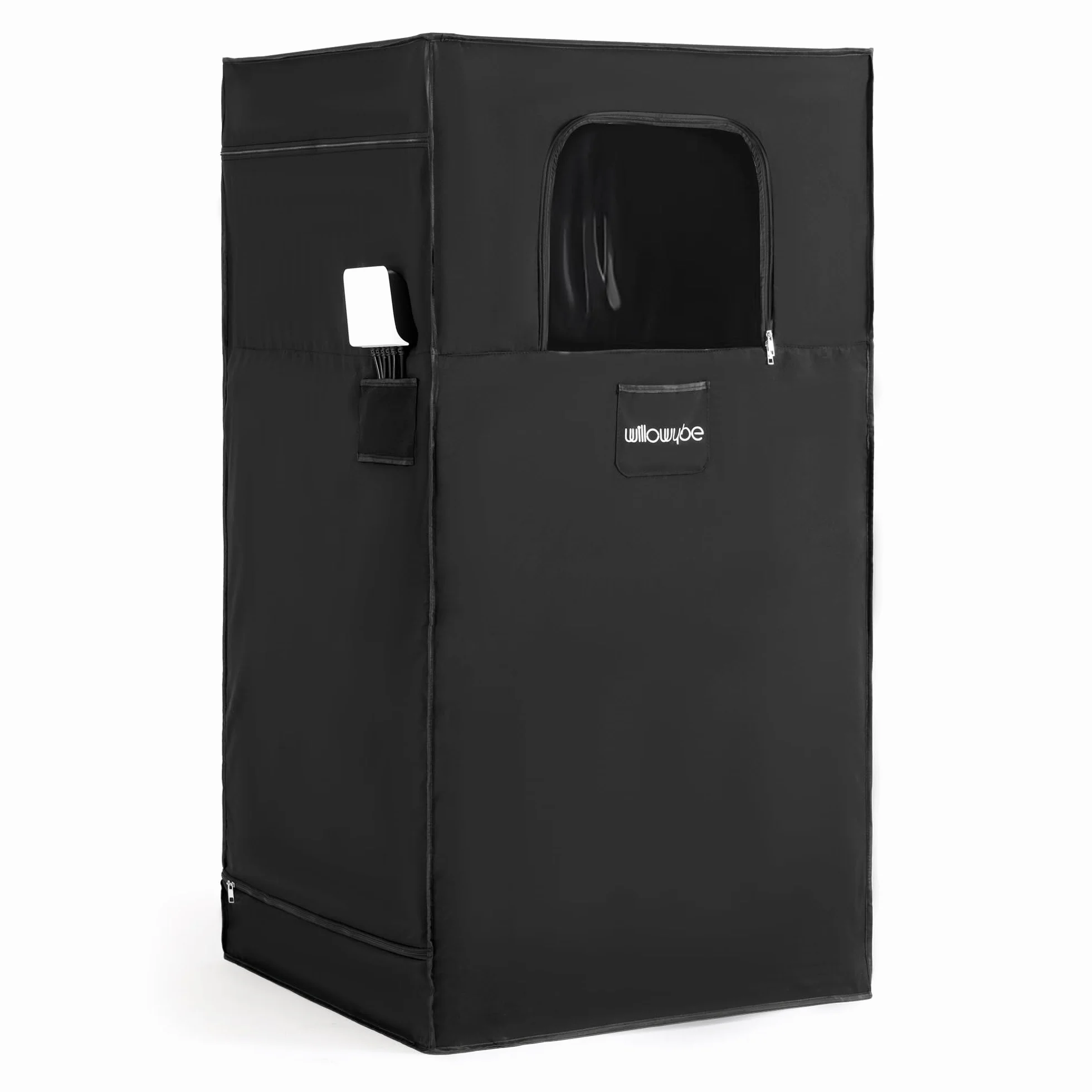 WILLOWYBE Sauna Infrarouge Portable avec 6 Plaques Chauffantes, Coussin Chauffant Pieds et Lumière LED