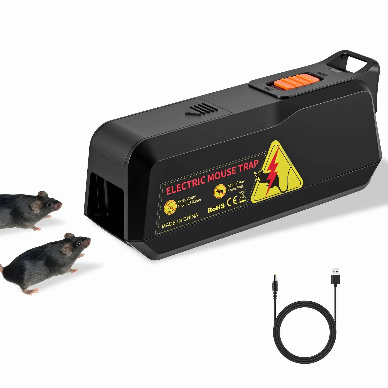 Piège à Souris Électrique, Tueur de Rats/Souris Haute Tension, Réutilisable & Facile à Nettoyer - pour Maison, Jardin, Grenier