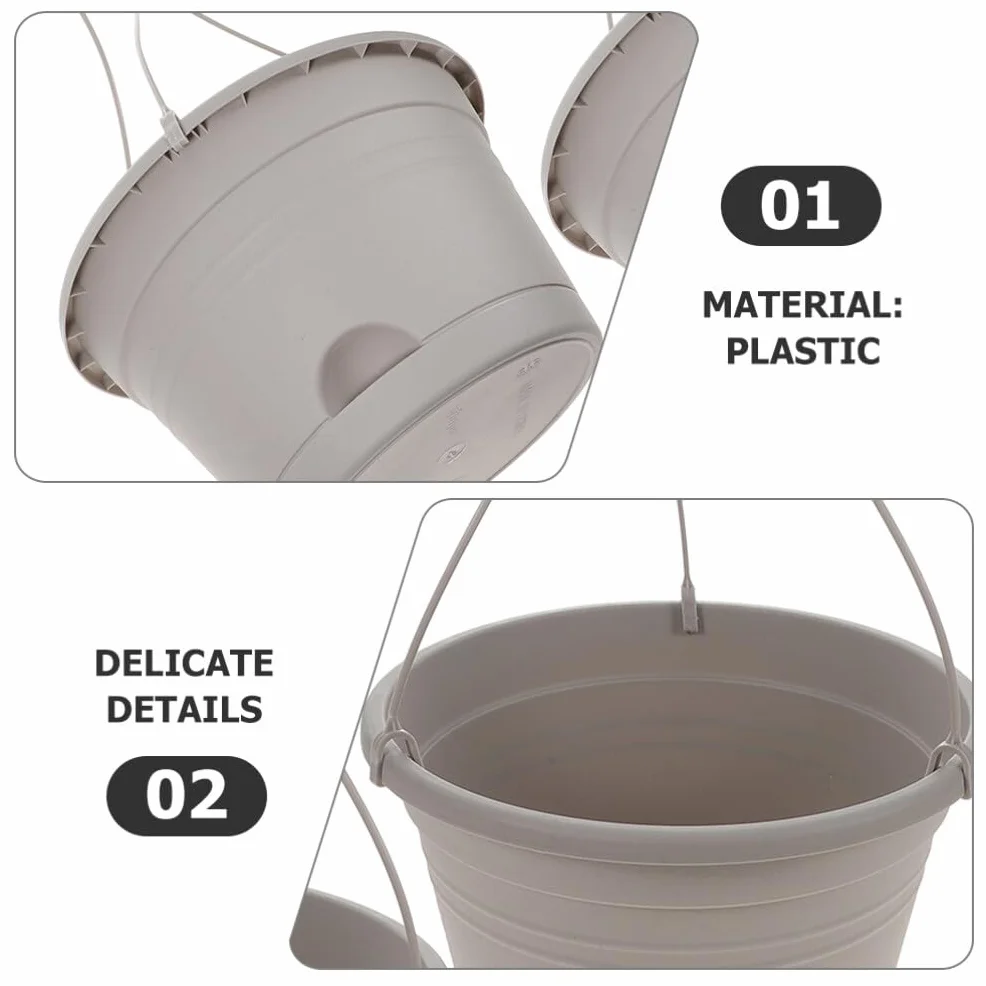 Yardwe 2 Suspendus Pots de Fleur Plastique Intérieur Extérieur Jardin Balcon Terrasse
