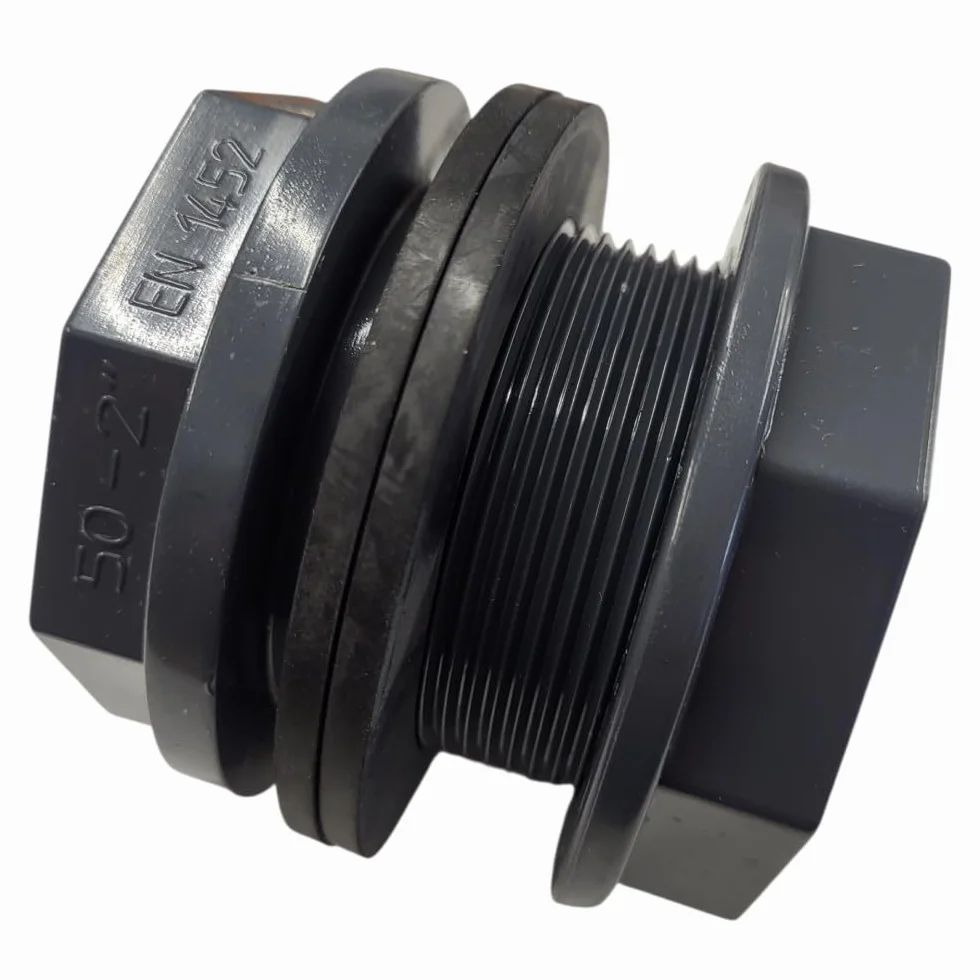 Traversée de paroi en PVC ø 50 mm 2 pouce pour tuyau aquaponie aquaculture