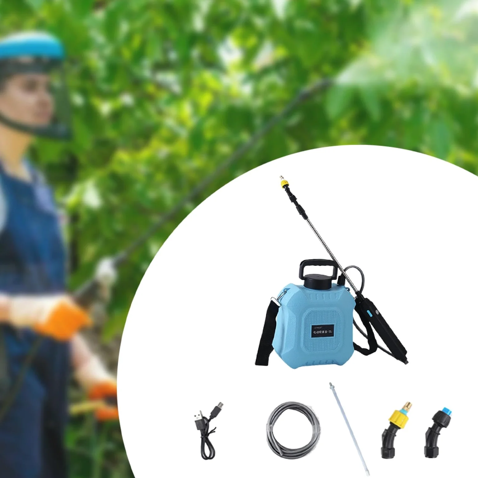 Pulvérisateur de Jardin électrique avec Lance Extensible et Bandoulière, 5l
