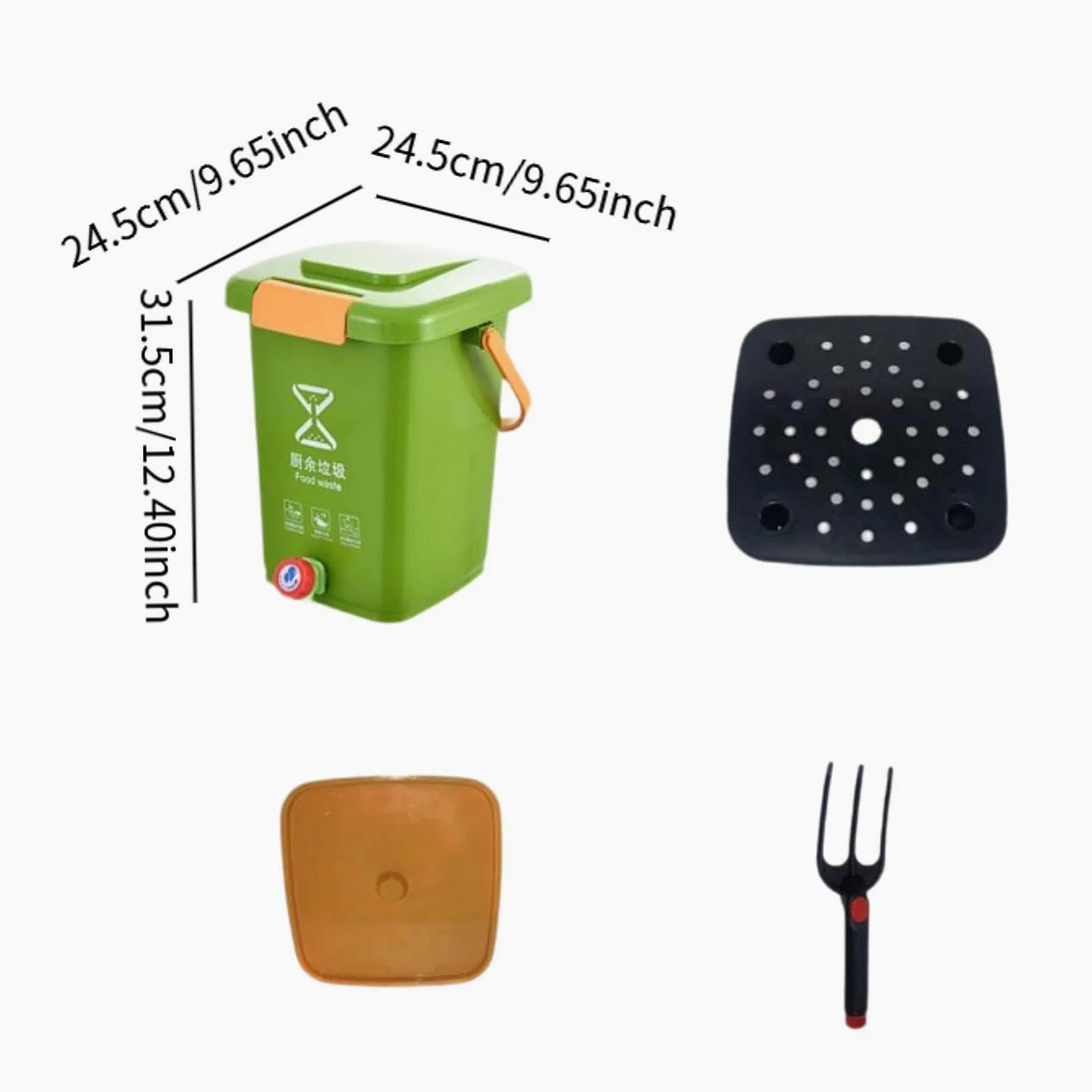 Seau Compost Cuisine Seau Compostage Cuisine Poubelle Recyclage Bac Déchets Intérieur Poignée Renforcée Multifonction Hermétique Adapté à La Collecte, m
