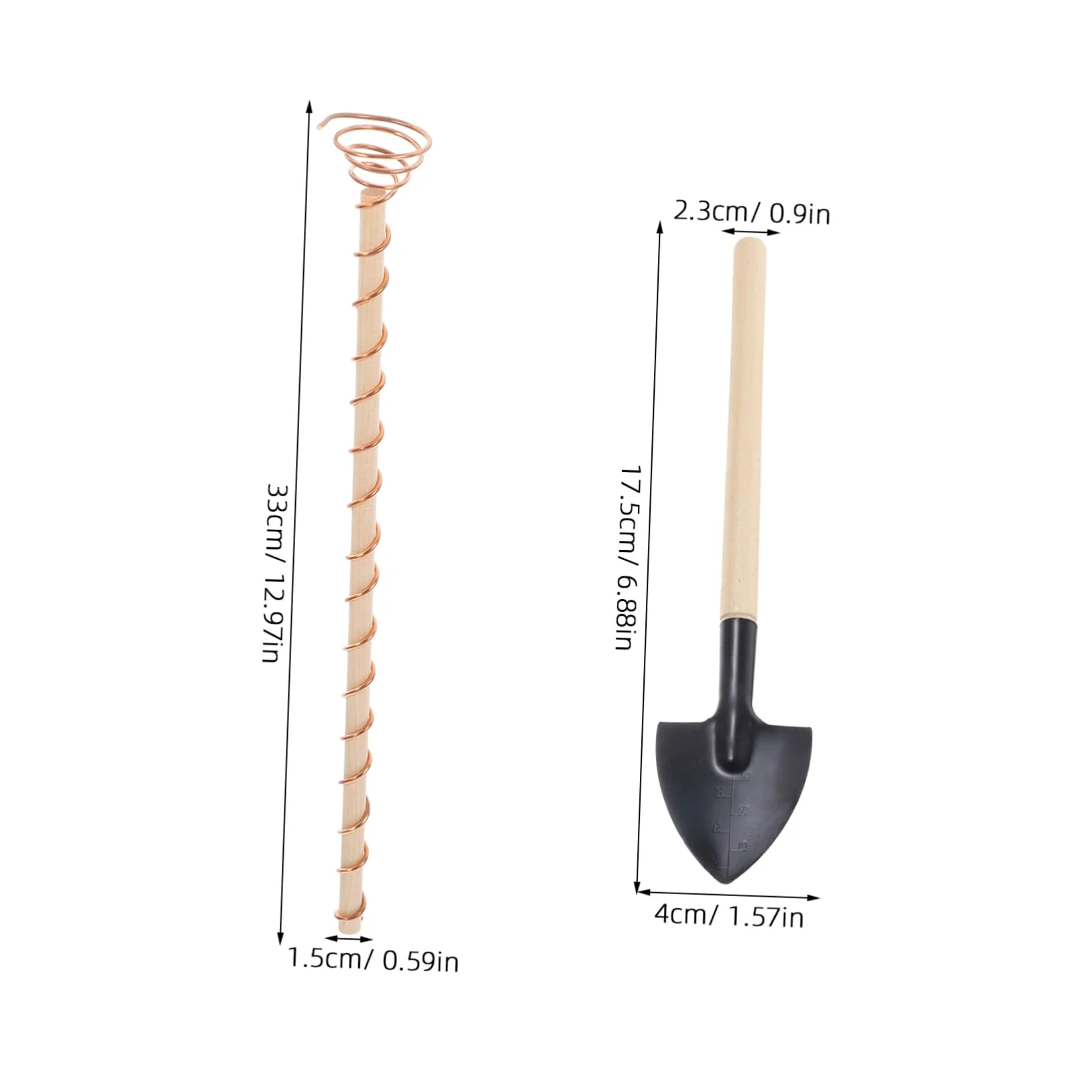HEMOTON Kit Outils de Jardinage avec Piquets en Fil de Cuivre et Truelles en Bois pour Plantes et Légumes, Favorise la Croissance des Racines en Intérieur et Petits Jardins