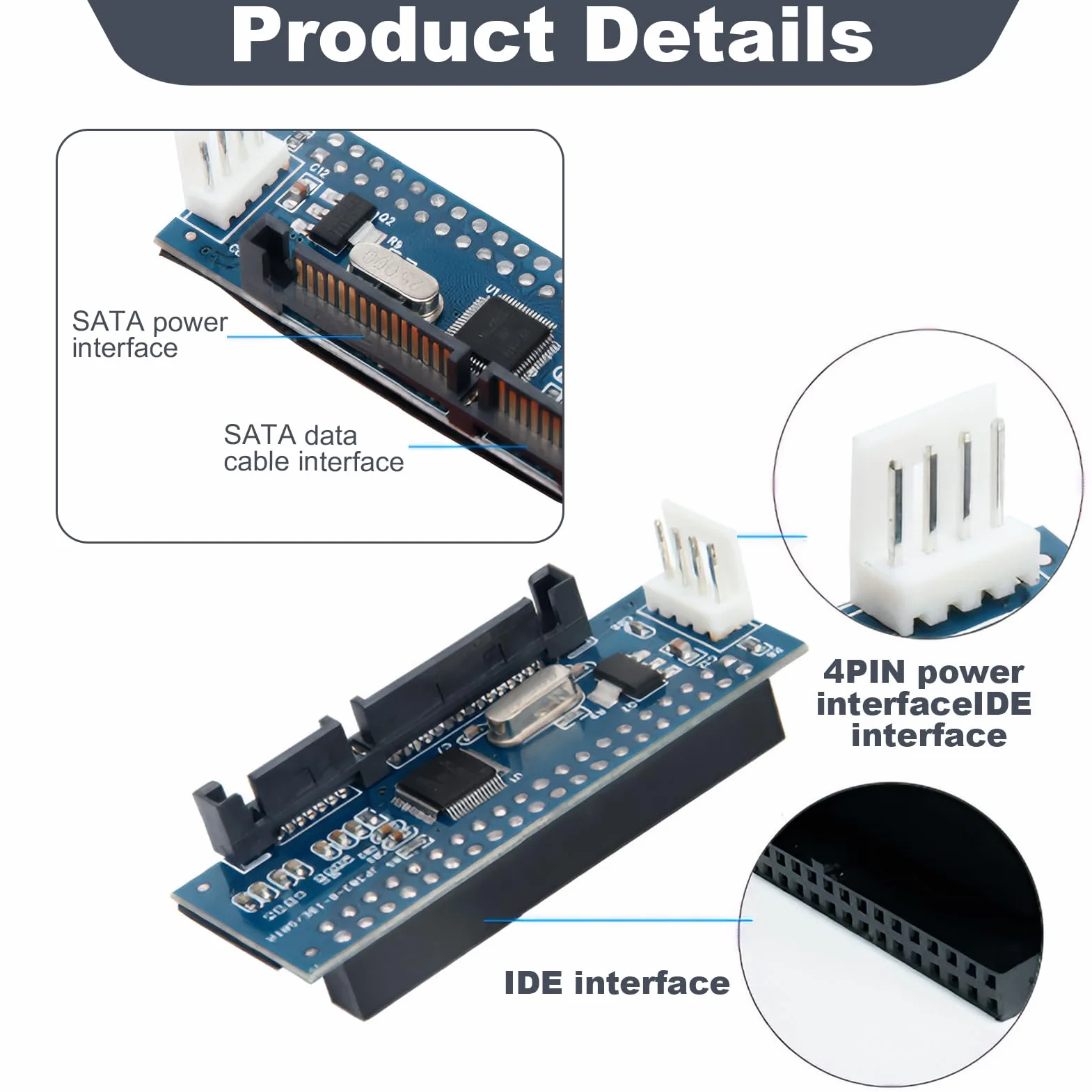 Adaptateur IDE SATA Convertisseur 40 Broches vers SATA Femelle pour Disque Dur 3,5"