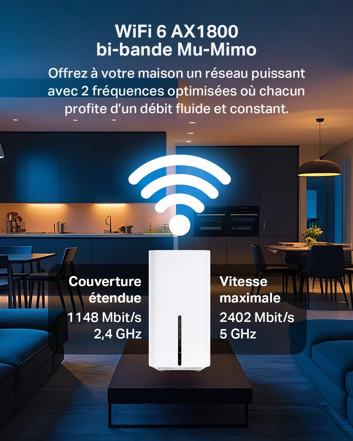 TP-Link Archer NX500 Routeur 5G Wi-Fi 6 AX3000Mbps Bi-Bande Gigabit EasyMesh