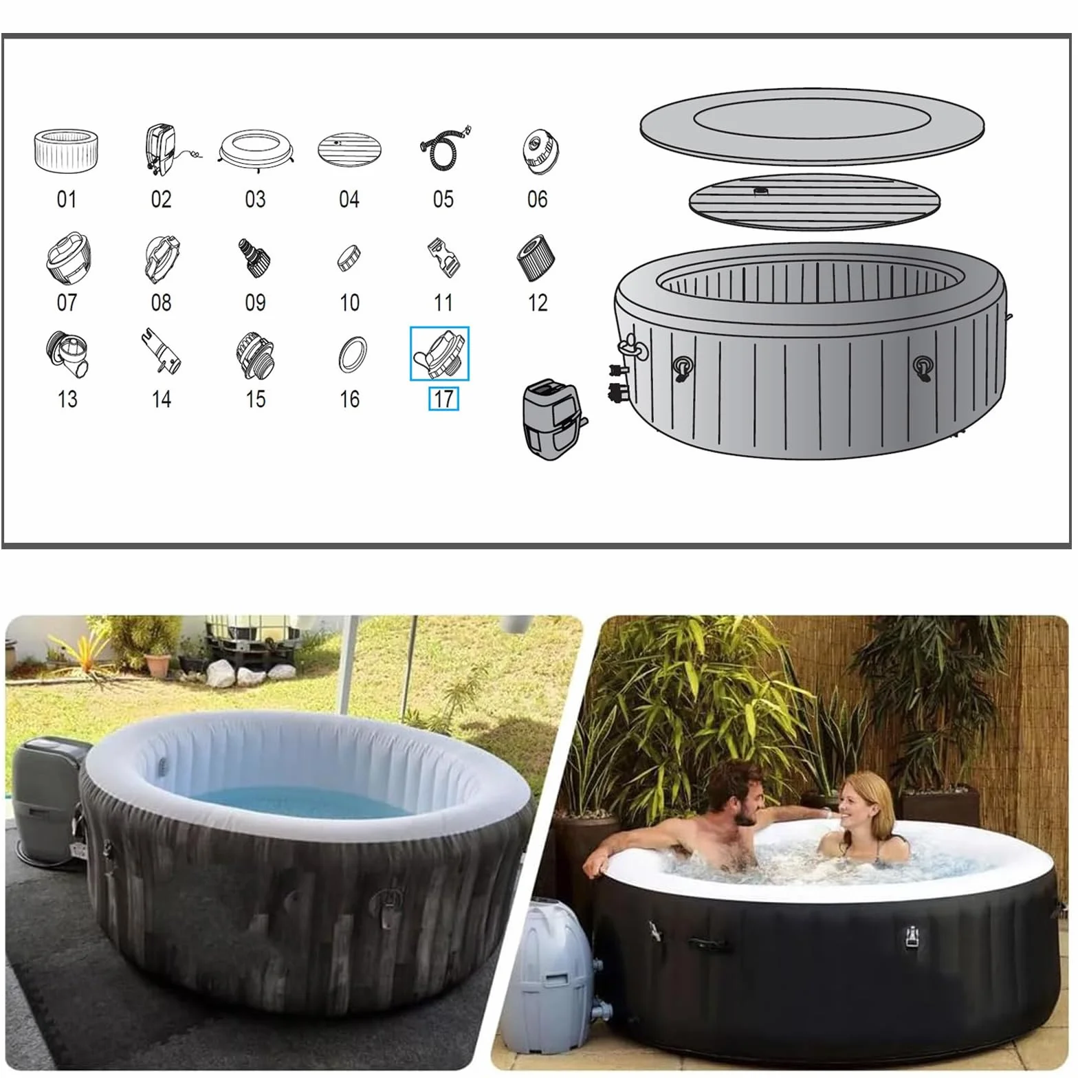 Bouchon de Valve d'air pour Jacuzzi Gonflable Bestway Airjet Saluspa Lay Z, Remplacement P05767