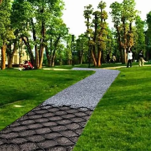 Grilles de contrôle au sol pliables pour allée et terrasse, design nid d'abeille pour remplir les pierres, le sable, la terre et la boue, améliore la stabilité et empêche l'érosion