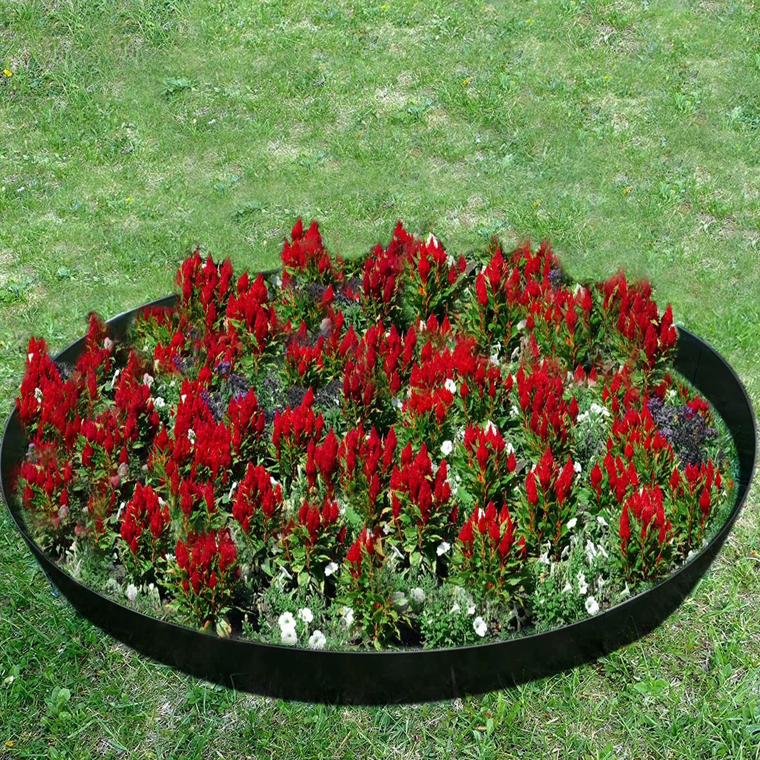 UISEBRT Lot de 25 bordures de pelouse en métal galvanisé - 25 m - 100 x 18 cm - Noir (longueur 25 m - Hauteur 18 cm)
