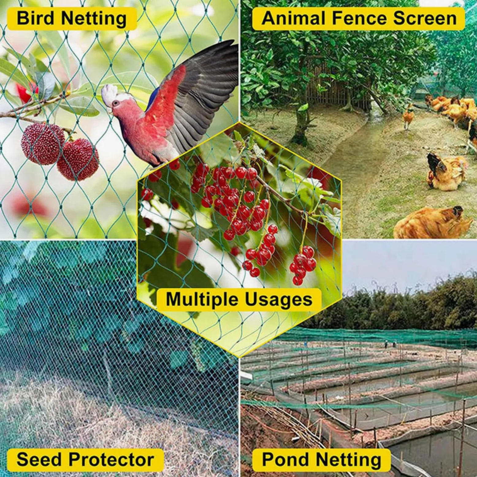 Filet Protection Oiseaux Potager Filets Anti Oiseaux Légumes Mesh Net pour Oiseaux Contrôle,4x10m