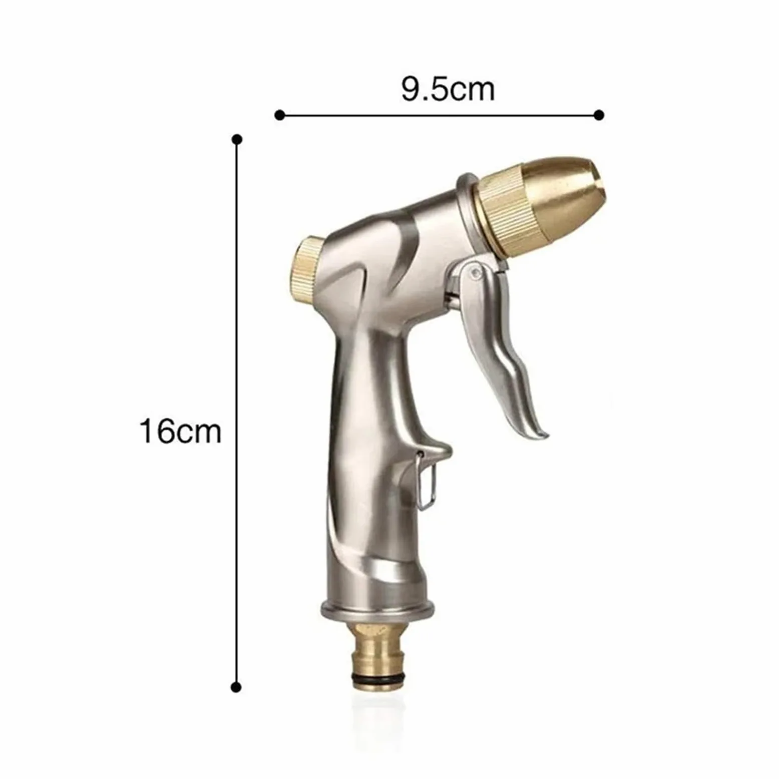 Pistolet d'arrosage avec embout multi-jets, Buse en laiton alliage de zinc d'eau jardin à haute pression connecteur rapide 3/4 pouces avec le tissu(1 Set)