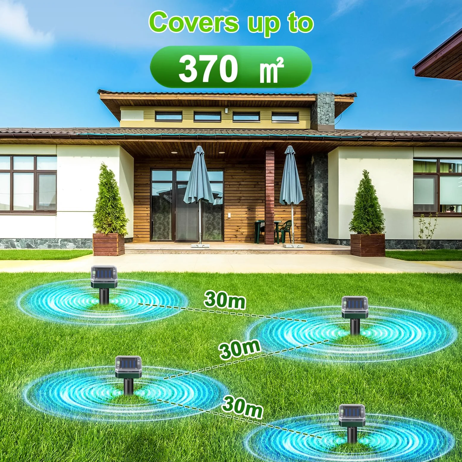 Lot de 8 Répulsifs Solaires Anti-Taupes Ultrason, Piege a Taupe Étanche IP65, Repulsif Ultrason pour Jardin Pelouse, Anti Taupe sans Pile, Detaupeur Écologique, Repulsif Rongeurs Extérieur