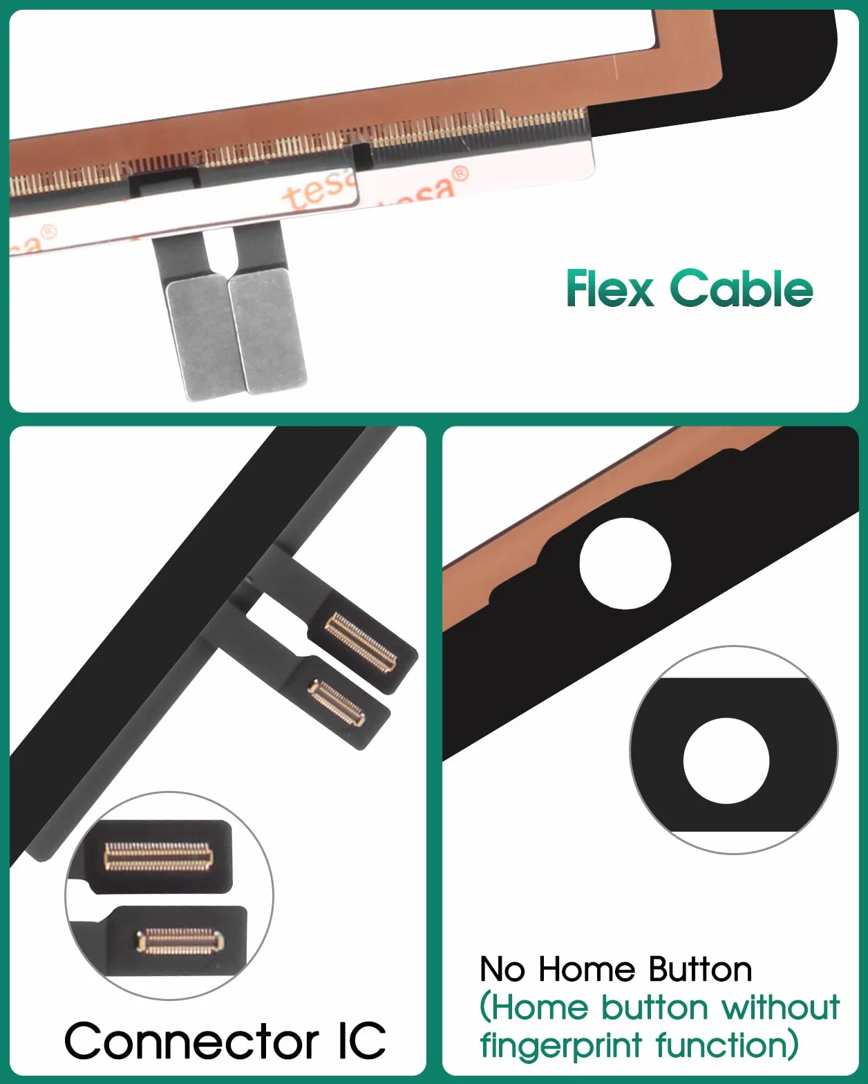 Écran Tactile De Remplacement Pour iPad 9.7 2018 6ème Génération A1893 A1954 Kit de Montage avec Verre Trempé Noir
