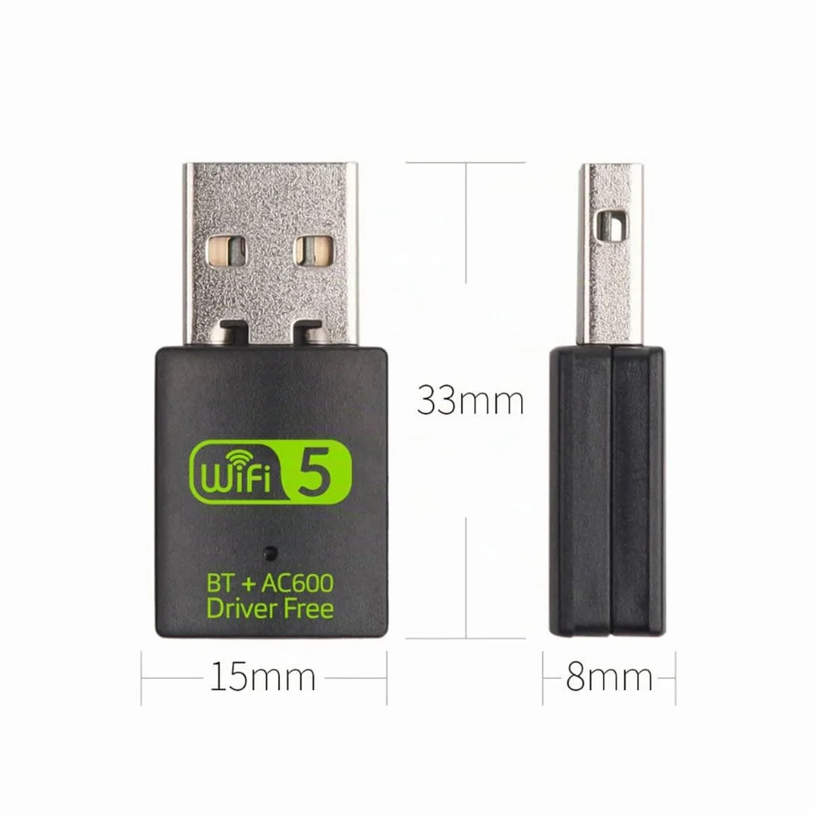 Clé WiFi USB 600 Mbps Adaptateur Bluetooth 4.2 Dongle 2.4 GHz/5.8 GHz pour PC Windows Mac