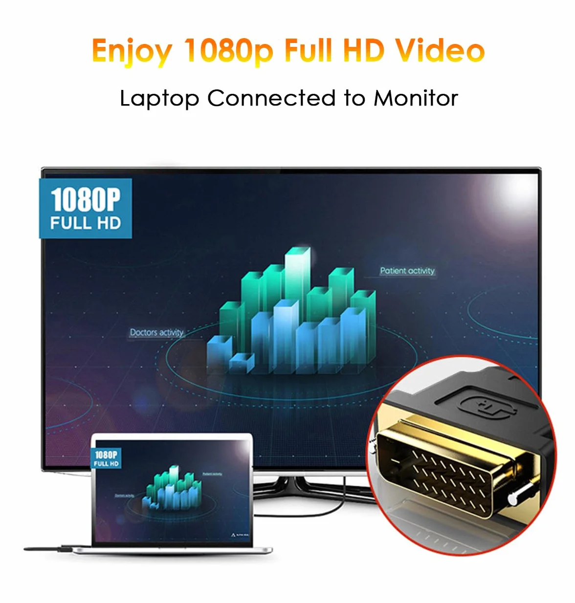 Adaptateur DVI vers HDMI Mâle Femelle 1080P Bidirectionnelle Convertisseur DVI-D 24+1