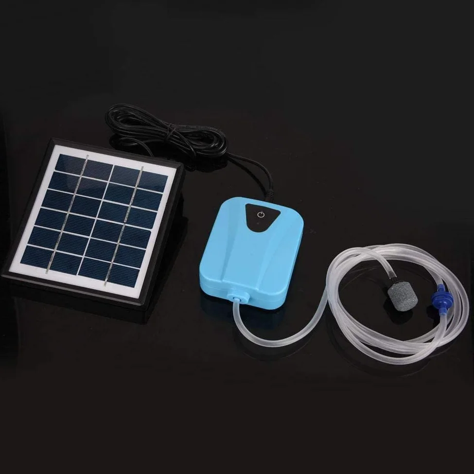 Aérateur de Bassin Solaire Professionnel, Pompe à Oxygène Pompe à Air de Bassin Pompe à Air à énergie Solaire Aérateur à énergie Solaire pour Aquariums D'aération de Bassin de Jardin 2L / Min