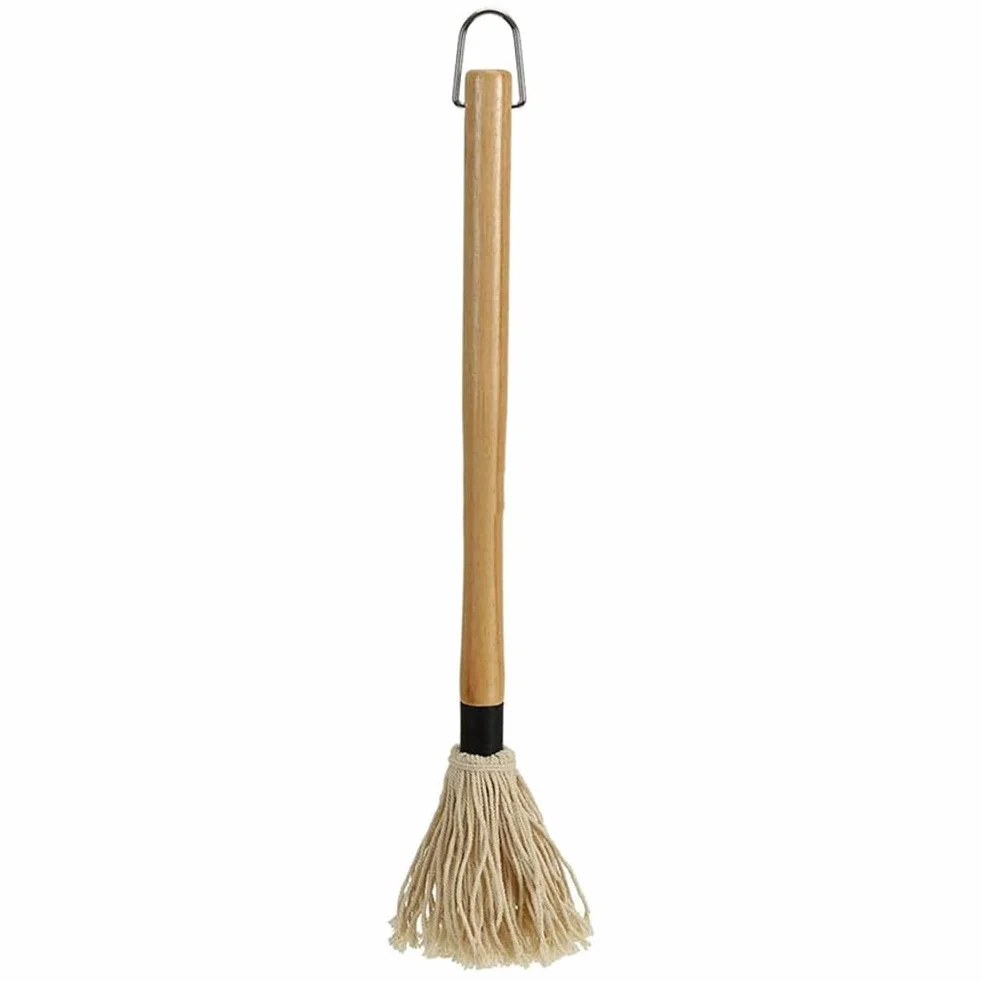 Serpillère à badigeonner avec manche en bois 6 têtes de rechange pour sauce barbecue viande volaille