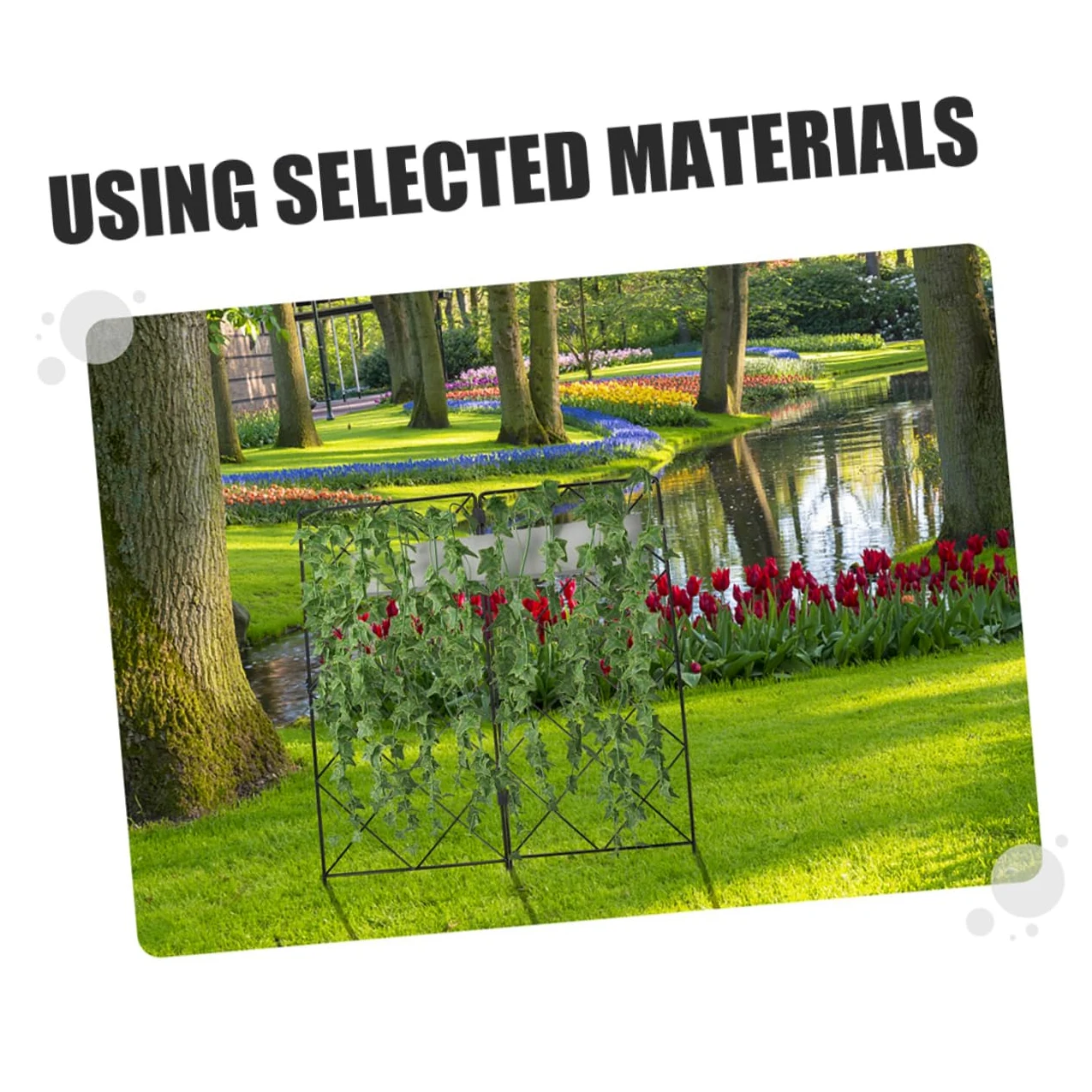 ibasenice Treillis de Jardin Support pour Plantes Grimpantes et Vigne en Fer Noir Pliables Lot de 2 Usage Maison et Jardin