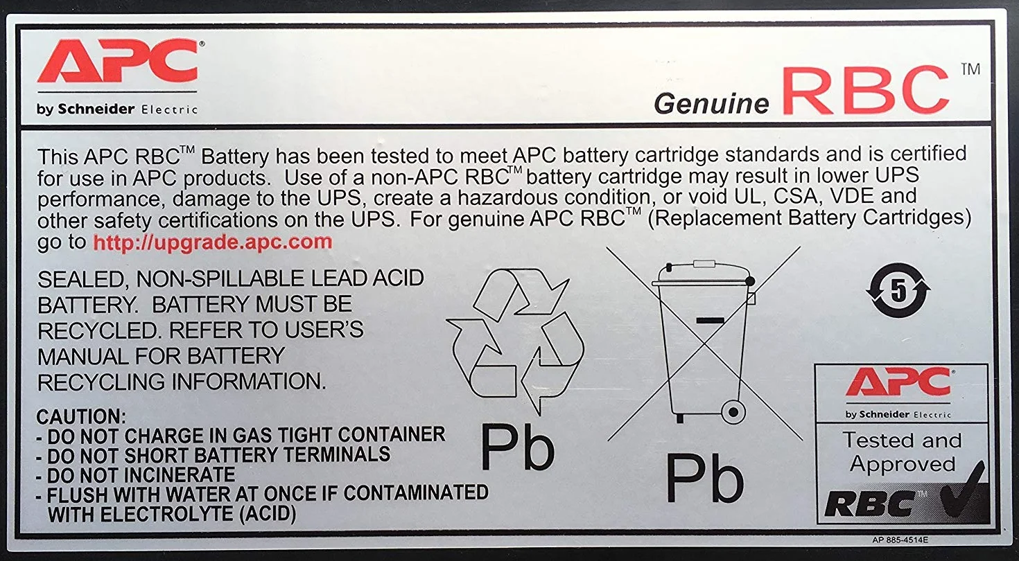 APC BY SCHNEIDER ELECTRIC RBC47 Cartouche de Batterie de Rechange Noir