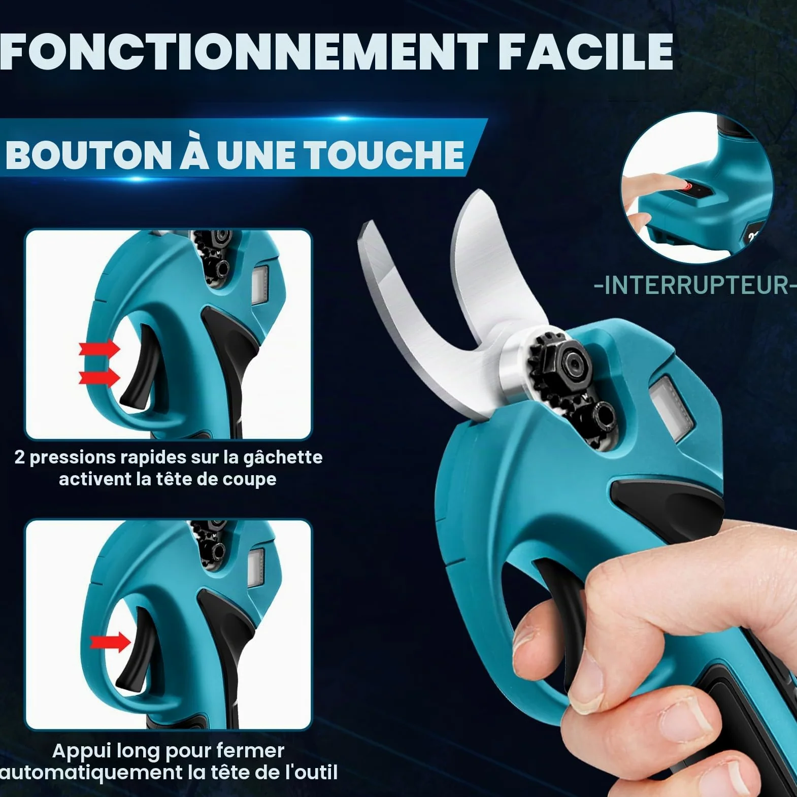 4 en1 Perche Élagueuse Tronçonneuse Télescopique Compatible avec Makita 18V | sans batteries 6 Pouces perche élagueuse sans Fil, Sécateur électrique vec Perche Secateur à Batterie Professionnel