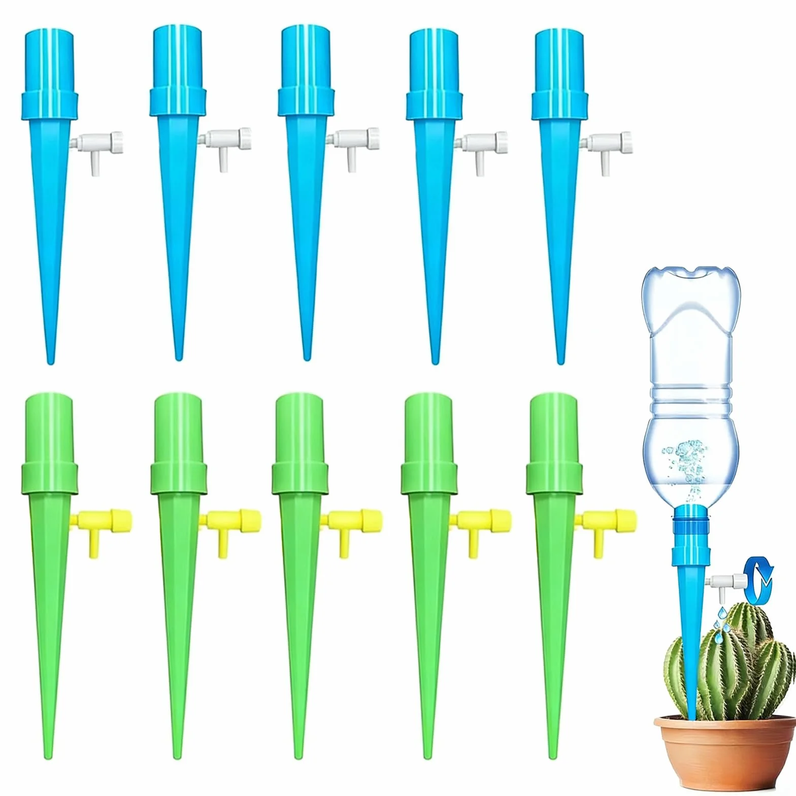 Arrosage Goutte à Goutte Universel Système Automatique Intérieur Extérieur avec Vannes de Régulation Jardin 10 Pièces