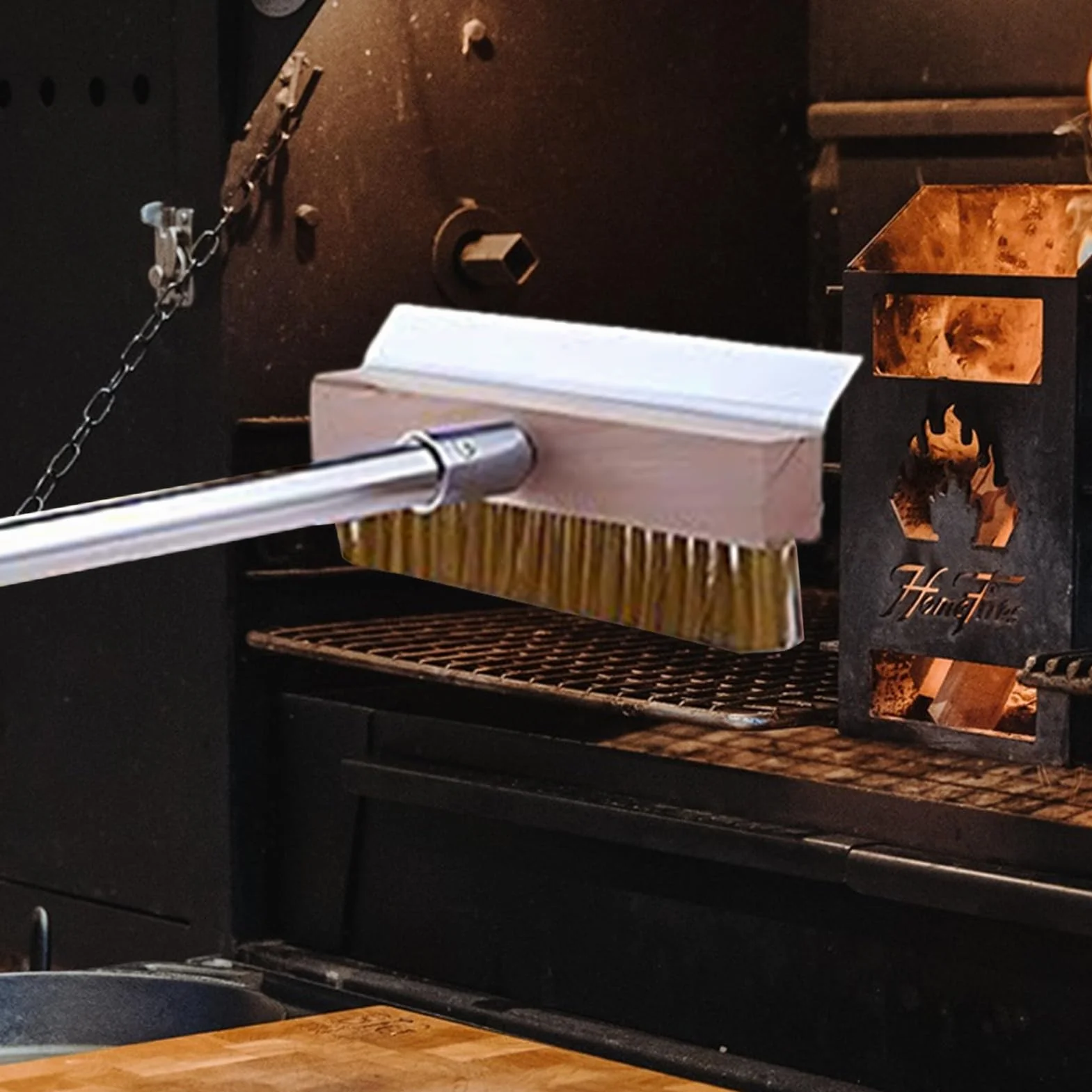 Brosse pour Four À Pizza avec Racloir - Nettoyant pour Pierre À Pizza - Outil Entretien Cuisine