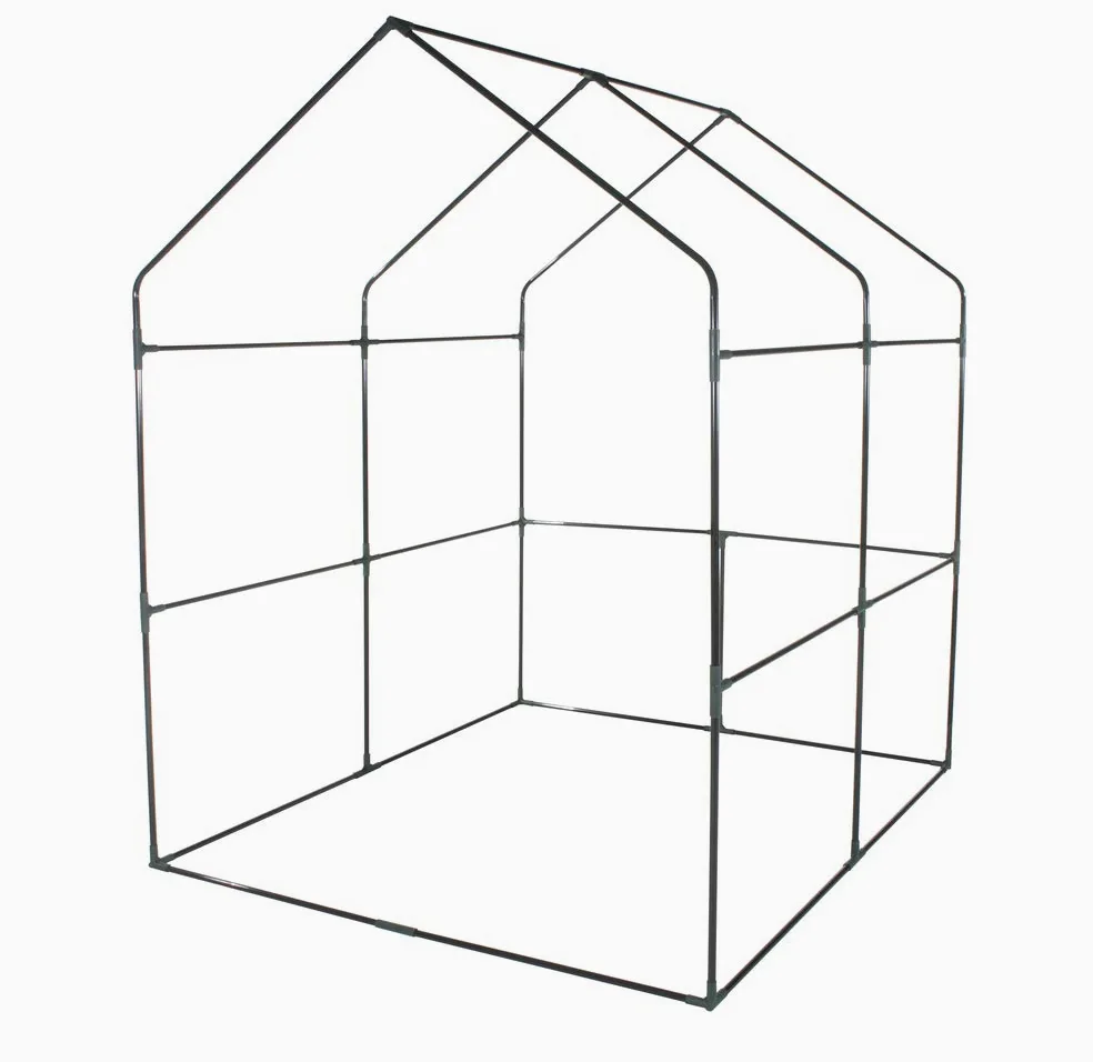 VERDELOOK | Serre de jardin sans étagères avec toile PVC transparente, cadre métallique, 143x143x195 cm, pour la protection des plantes, le jardinage, résistante, ouverture par fermeture à glissière
