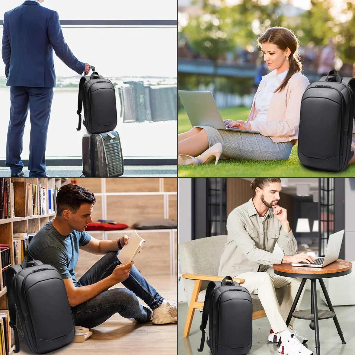 Sac à Dos Ordinateur Portable 17 Pouces Antivol Imperméable USB 27L Noir